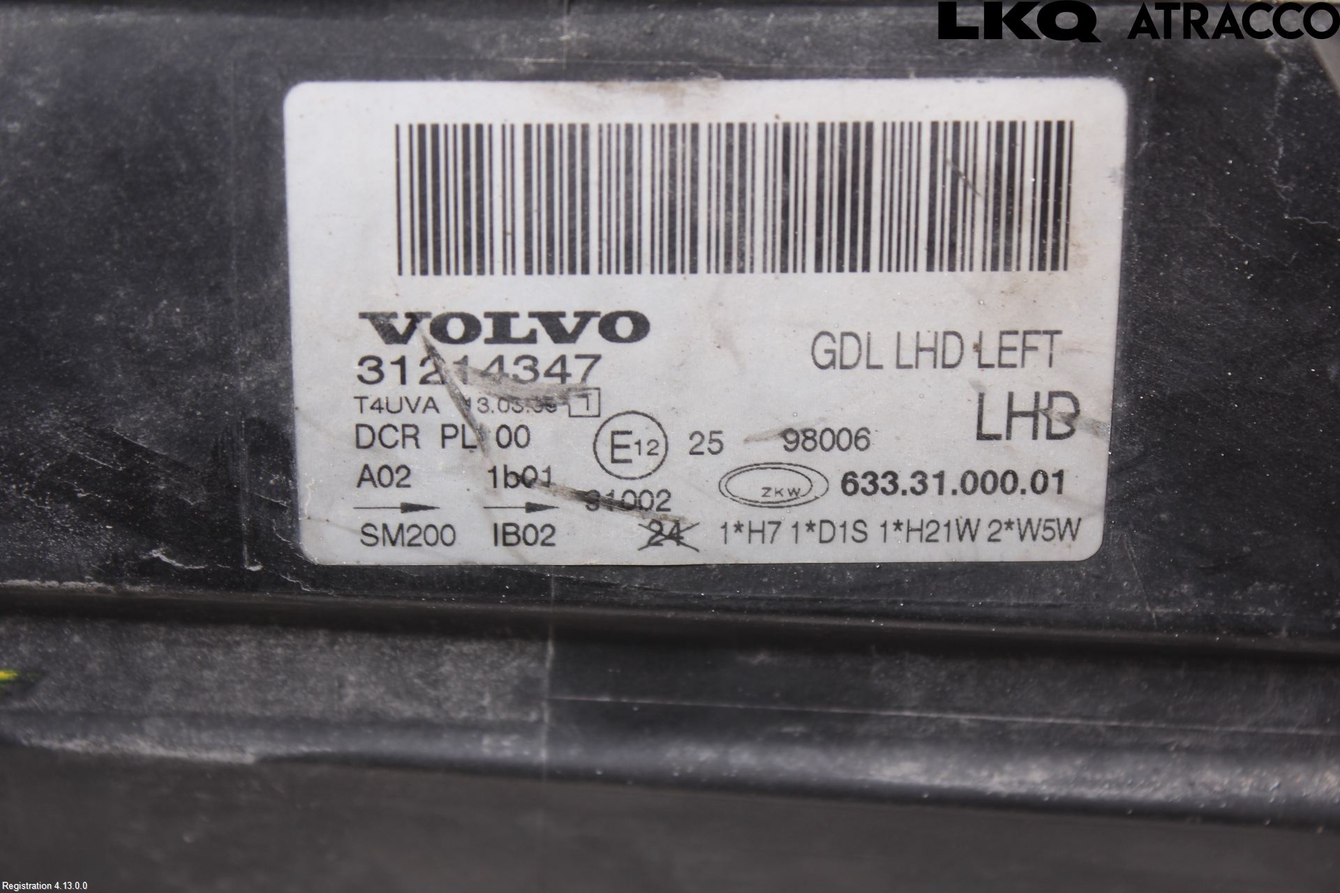 Volvo V70 08-13 Frontlykt Venstre
