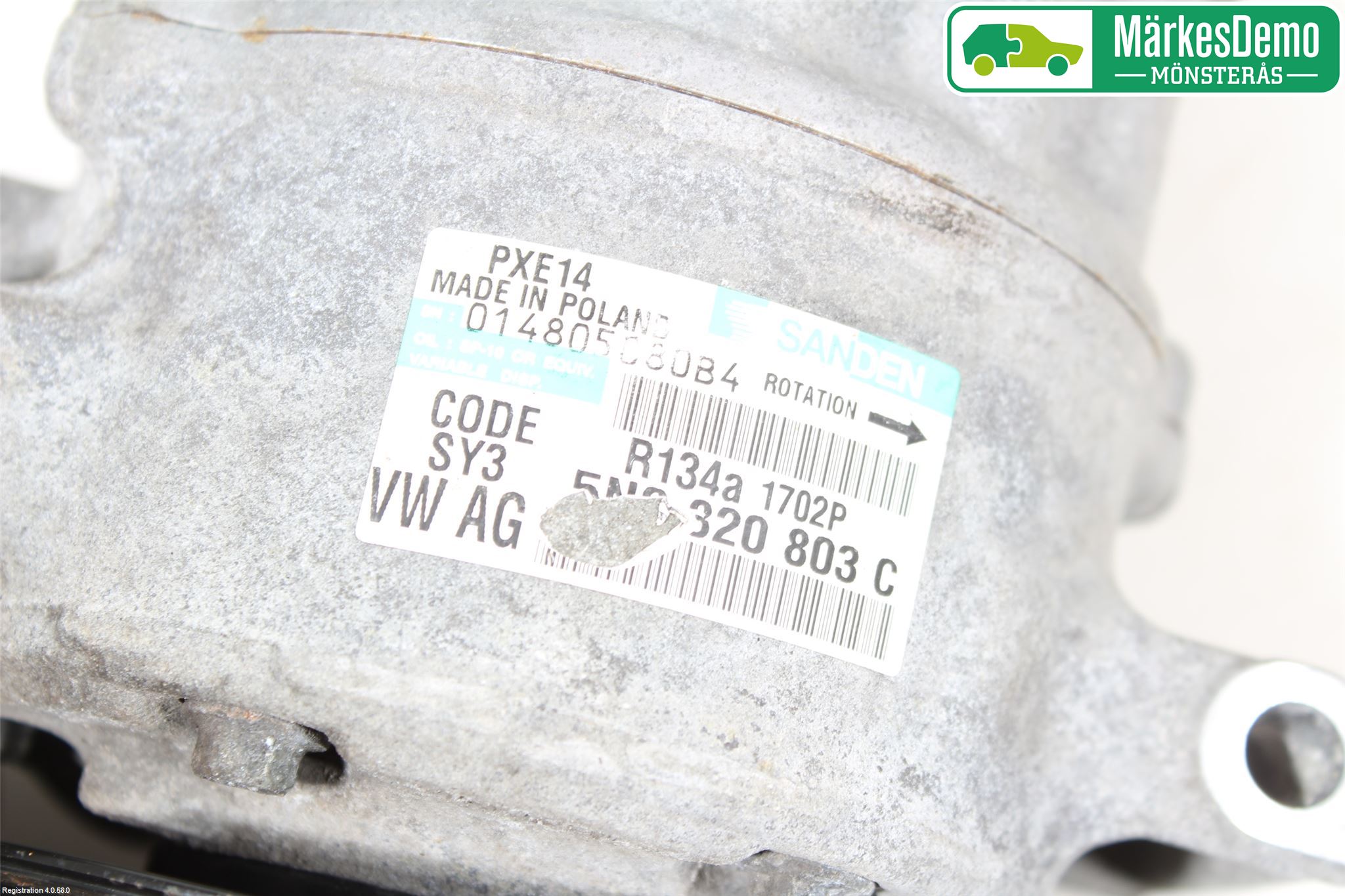 Volkswagen VW GOLF VI 09-13 Varme Ac Kompressor