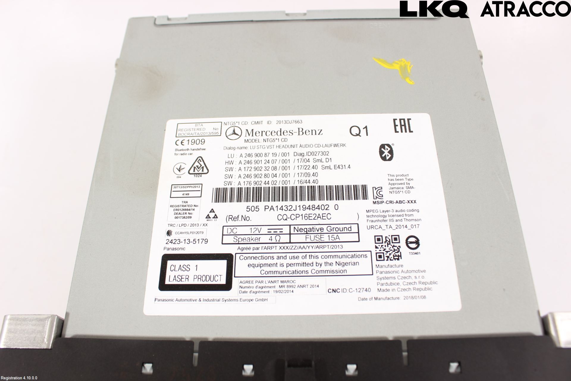 Mercedes-Benz MB CLA-KLASS (C117/X117) 13-19 Stereo Radio Med Cd