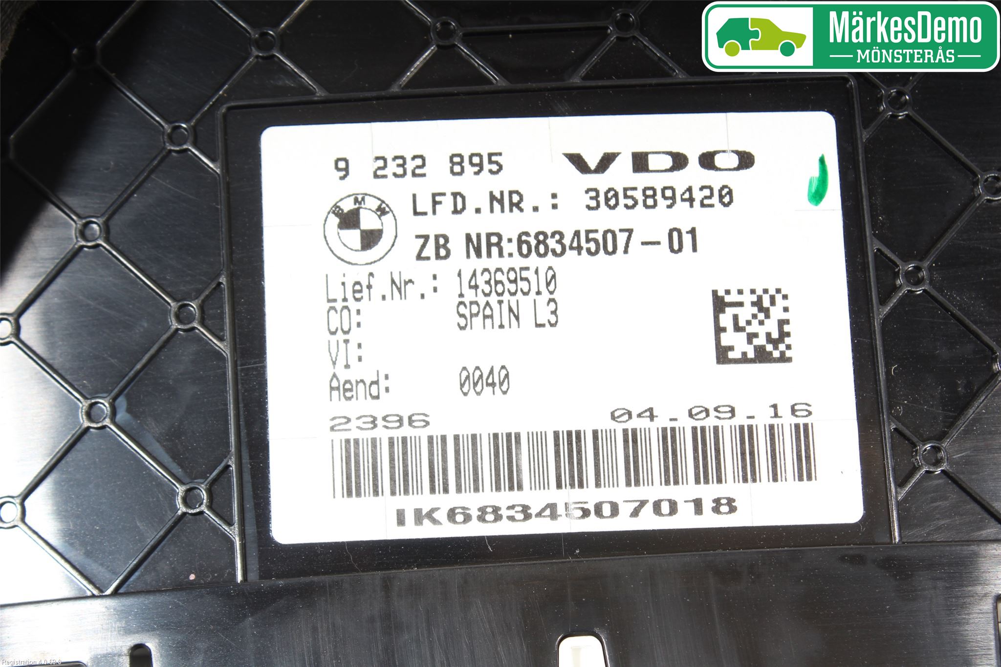 BMW 3 F30/F31/F80 12-19 Instr Kombinert