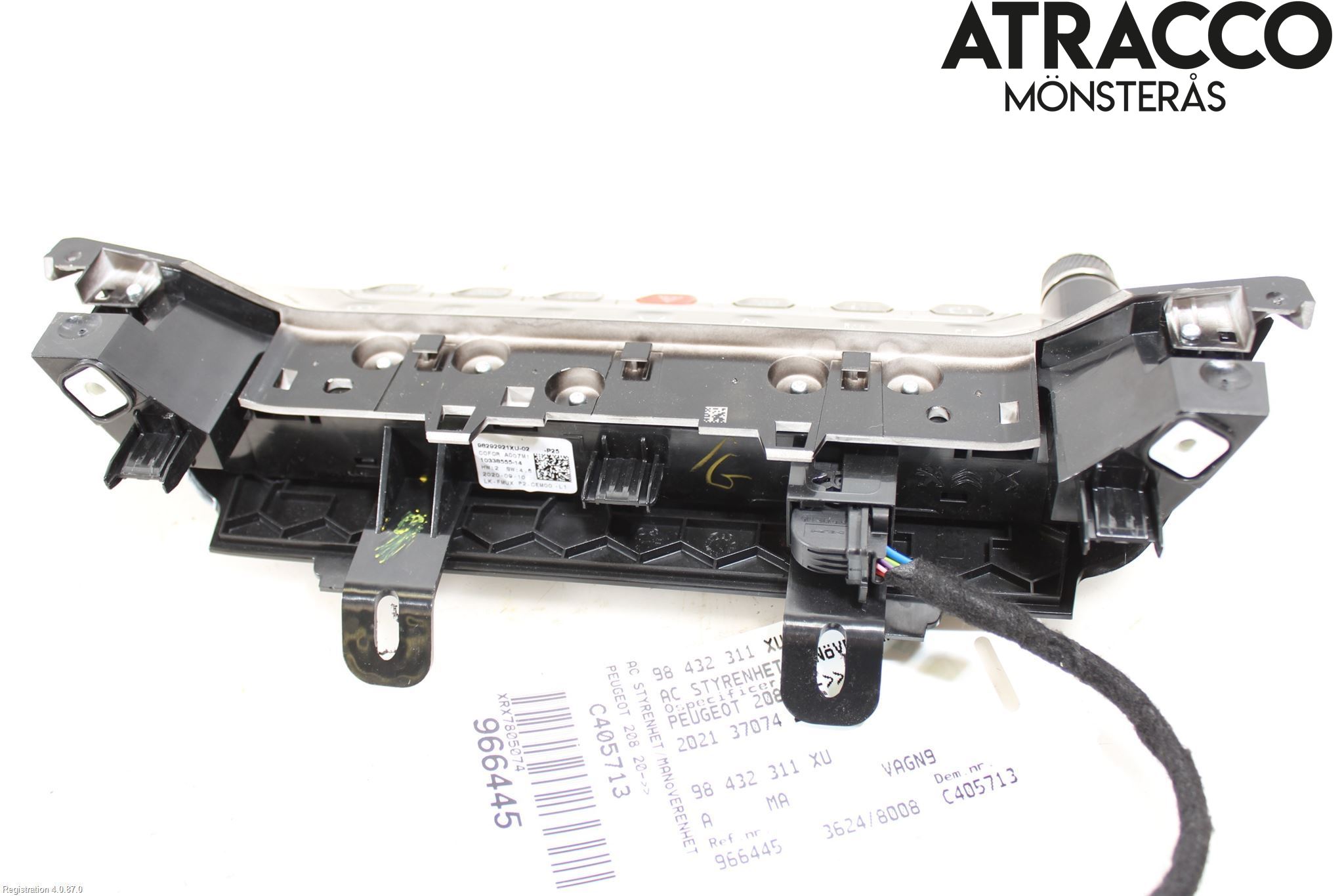 Peugeot 208/E-208 20- Varme Ac Betjening-Display