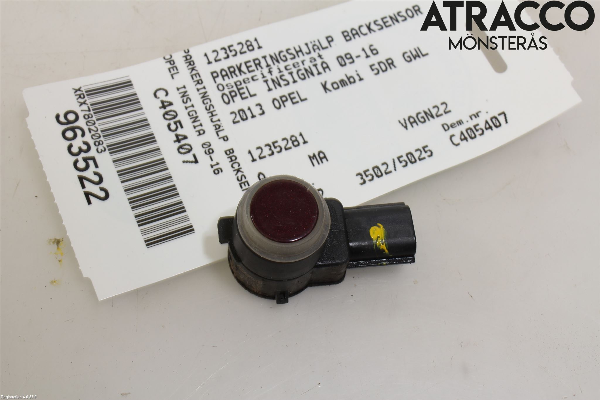Opel INSIGNIA 09-16 Sensor Ryggesensor