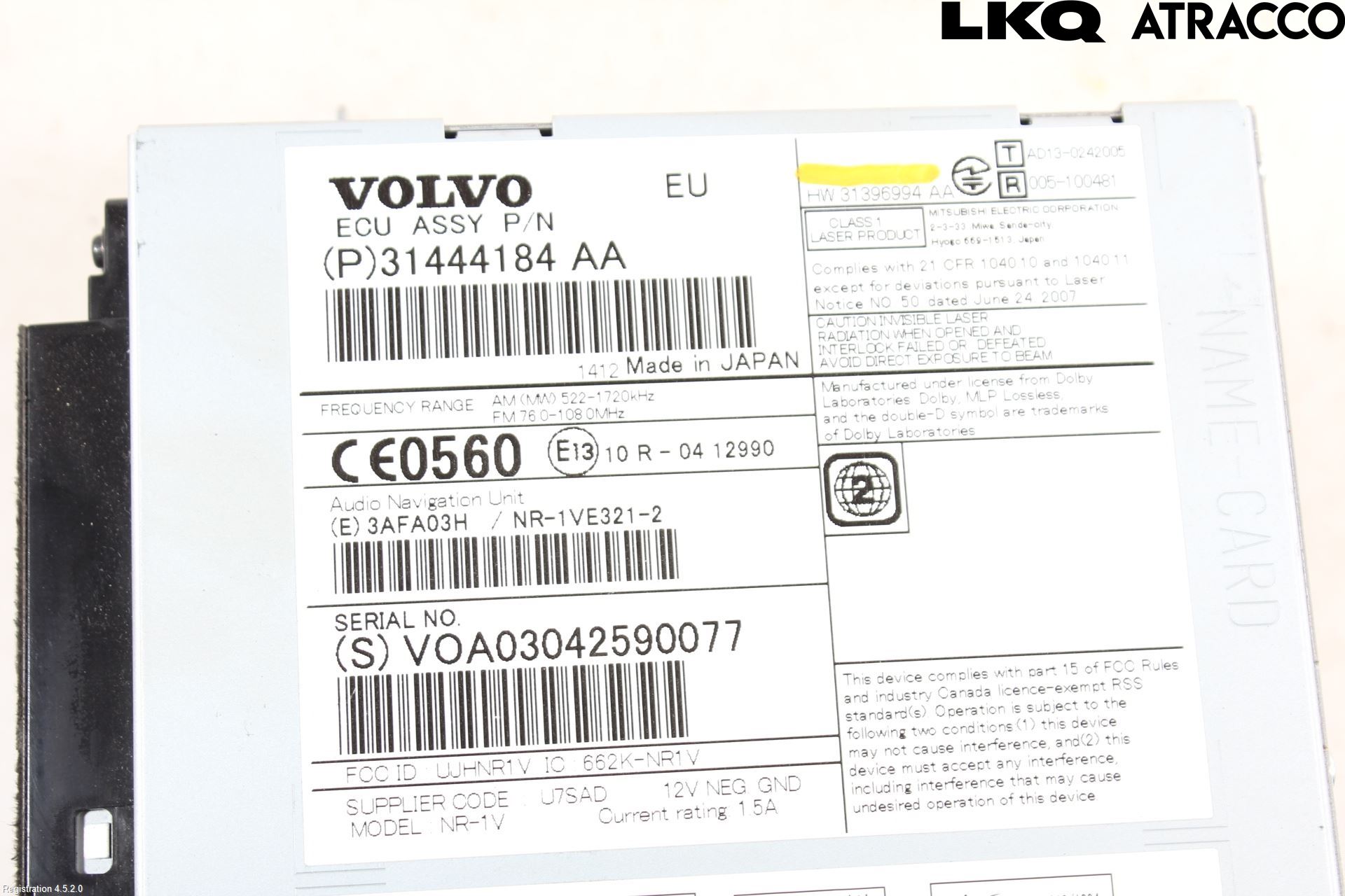 Volvo V60 14-18 Stereo Radio Med Cd
