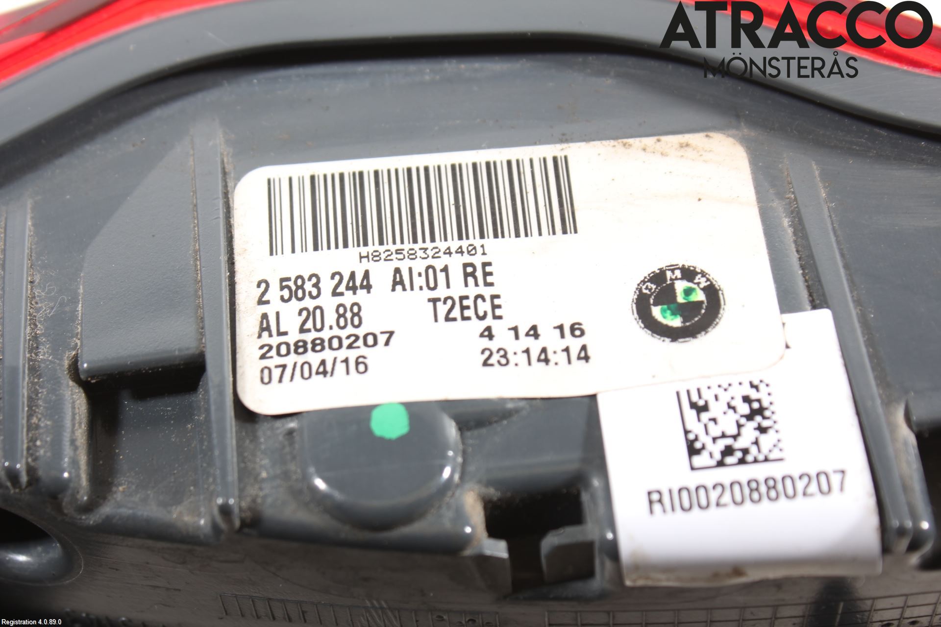 BMW 7 G11/G12 15-22 Baklykt Høyre  På Luke(Indre)