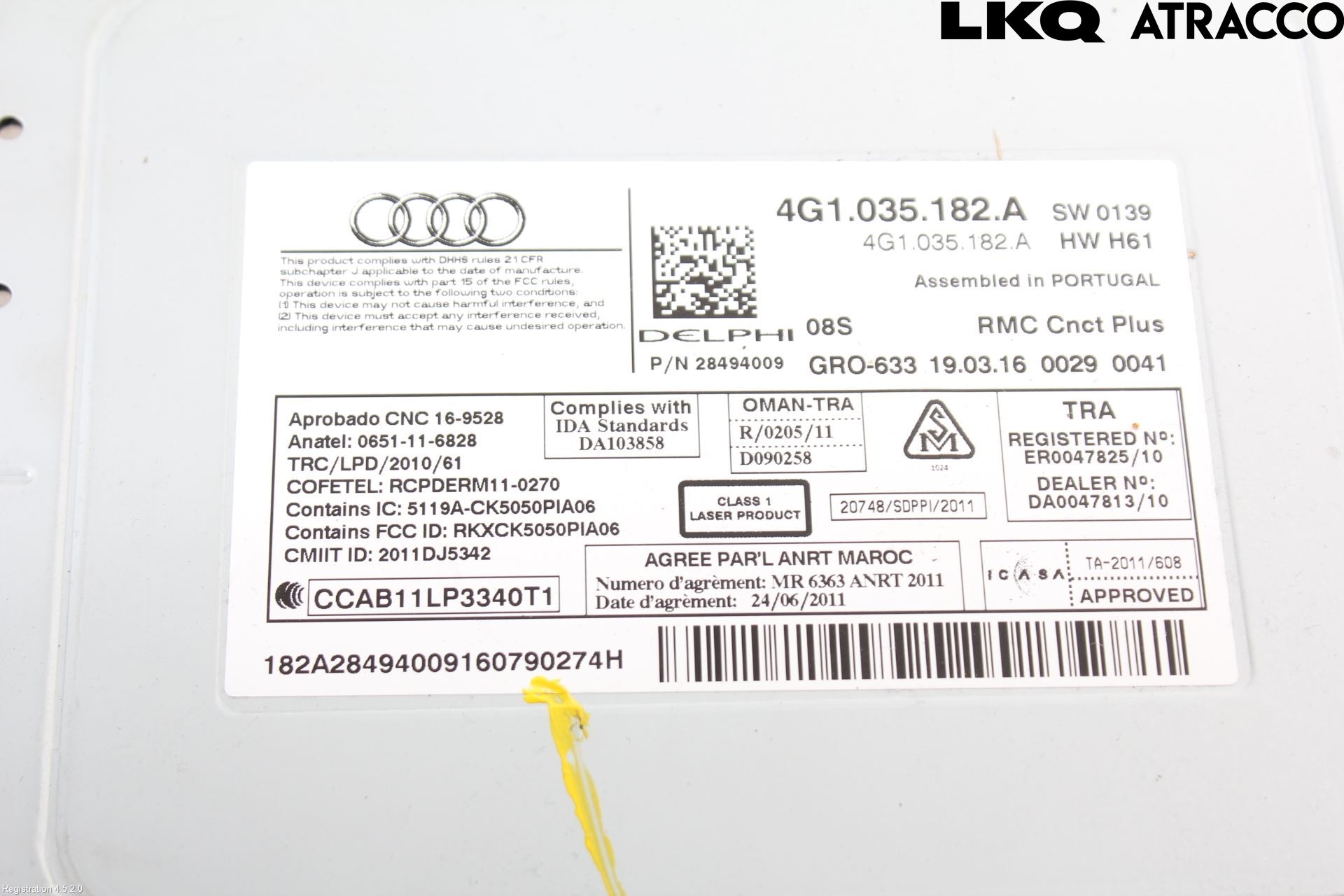 Audi A6 ALLROAD 12-18 Stereo Radio Med Cd