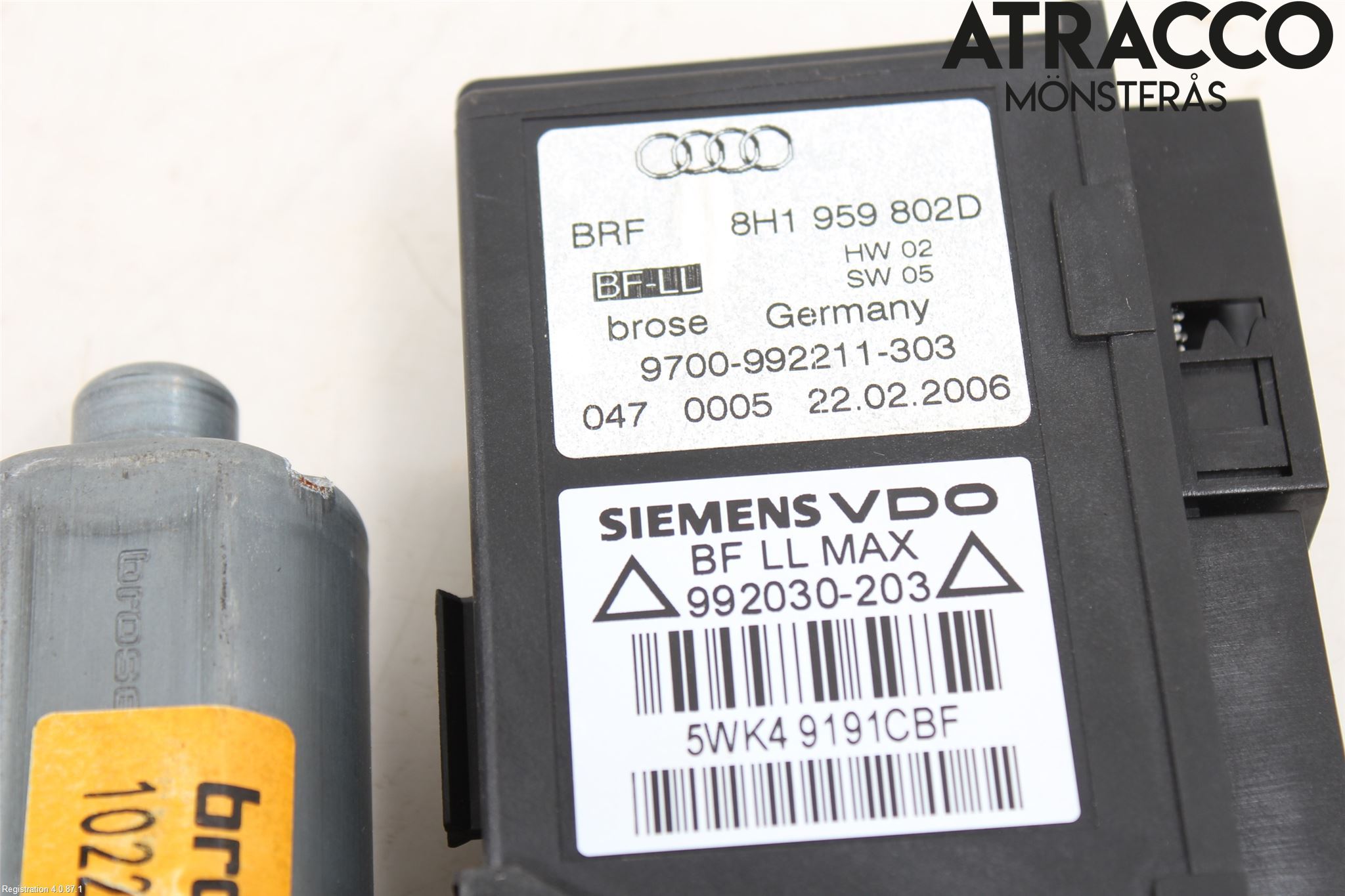 Audi A4/S4 05-07 Vindusheismotor