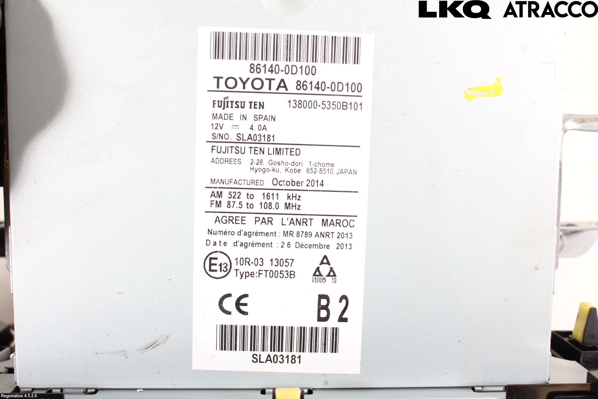 Toyota YARIS XP130 15-20 Stereo Radio Med Cd