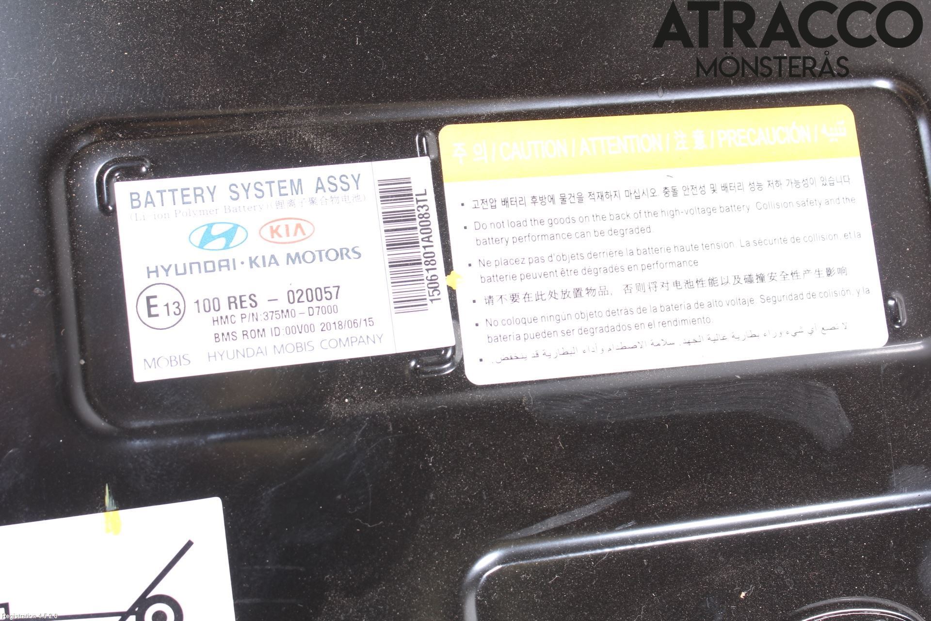 Kia SPORTAGE (QL) 16-21 Hybrid Batteri