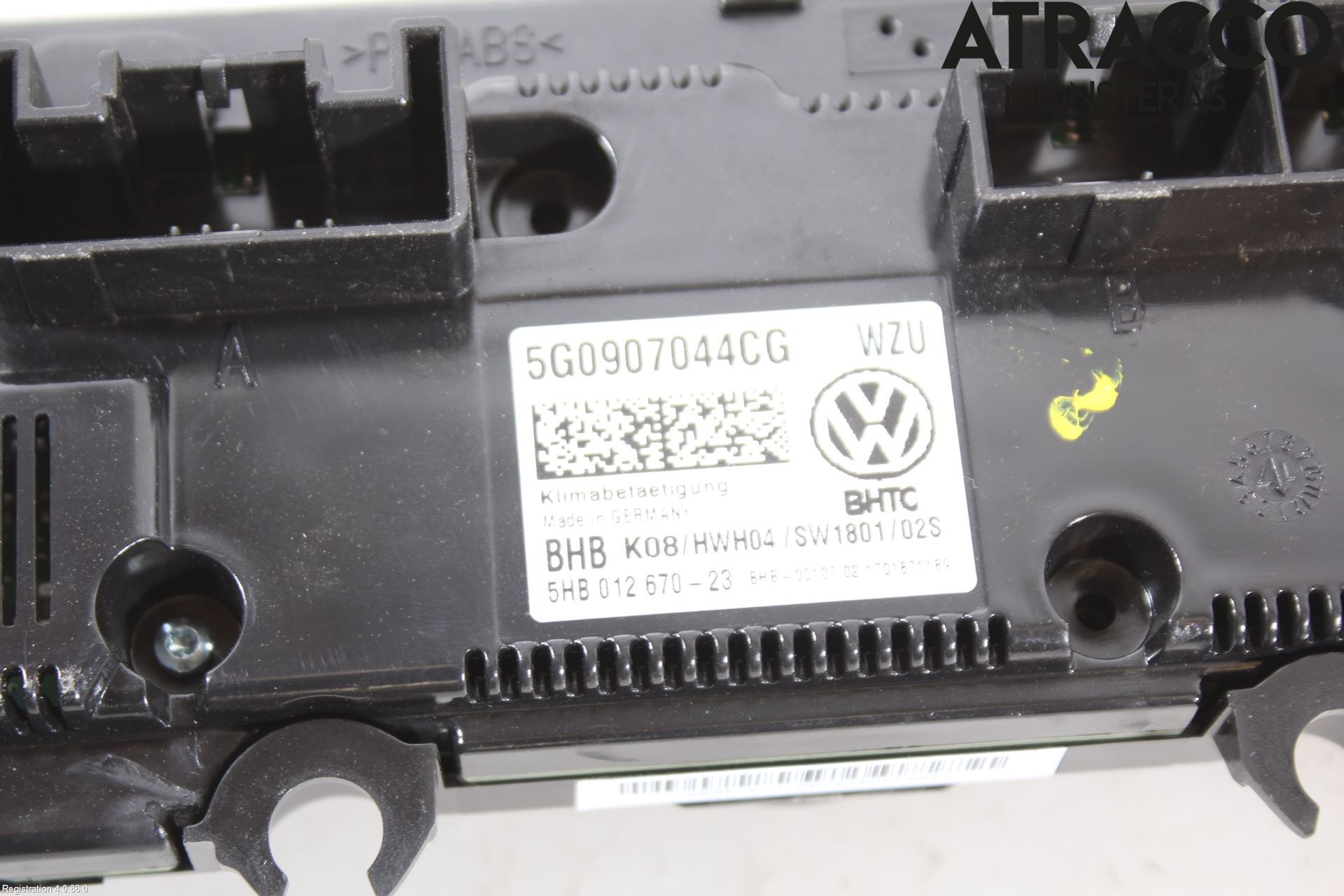 Volkswagen VW GOLF / E-GOLF VII 13-20 Varme Ac Betjening-Display