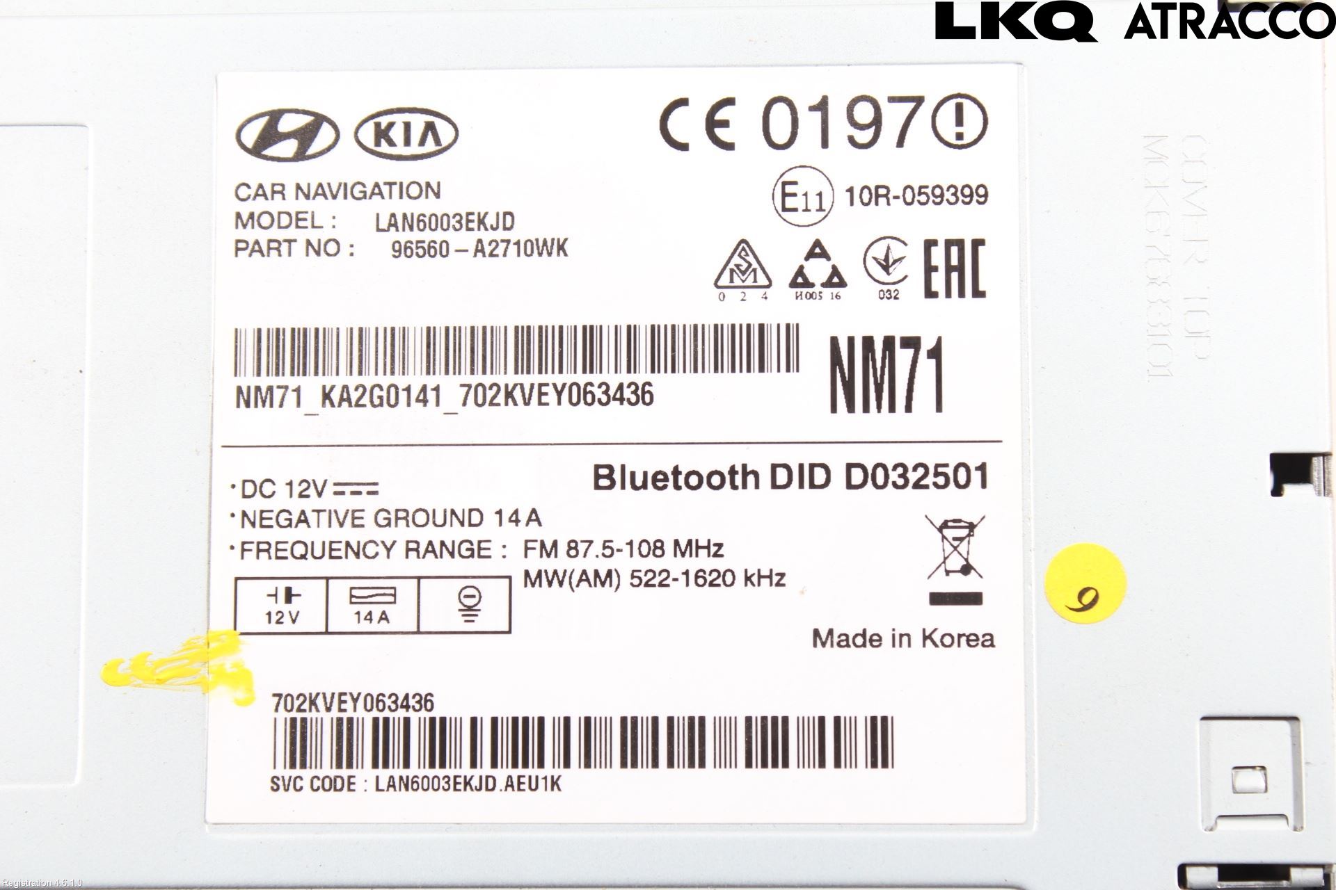 Kia CEED 12-18 Stereo Radio Med Cd