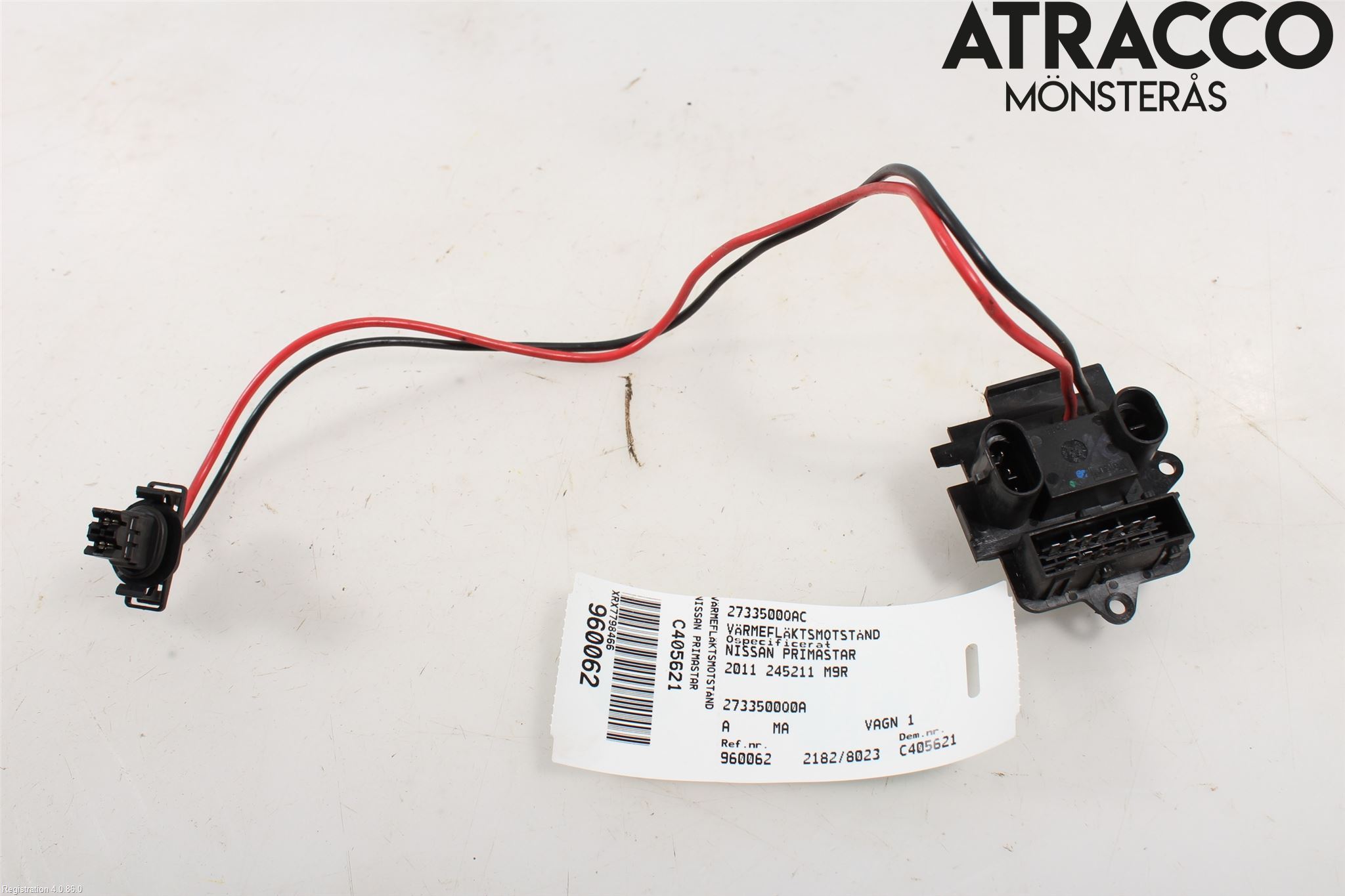 Nissan PRIMASTAR Varmeapparat Viftemotstand