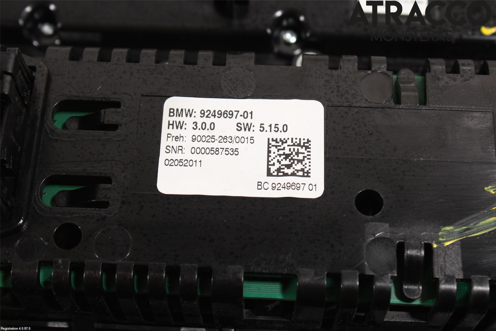 BMW 5 F10/F11/F18 09-17 Varme Ac Betjening-Display