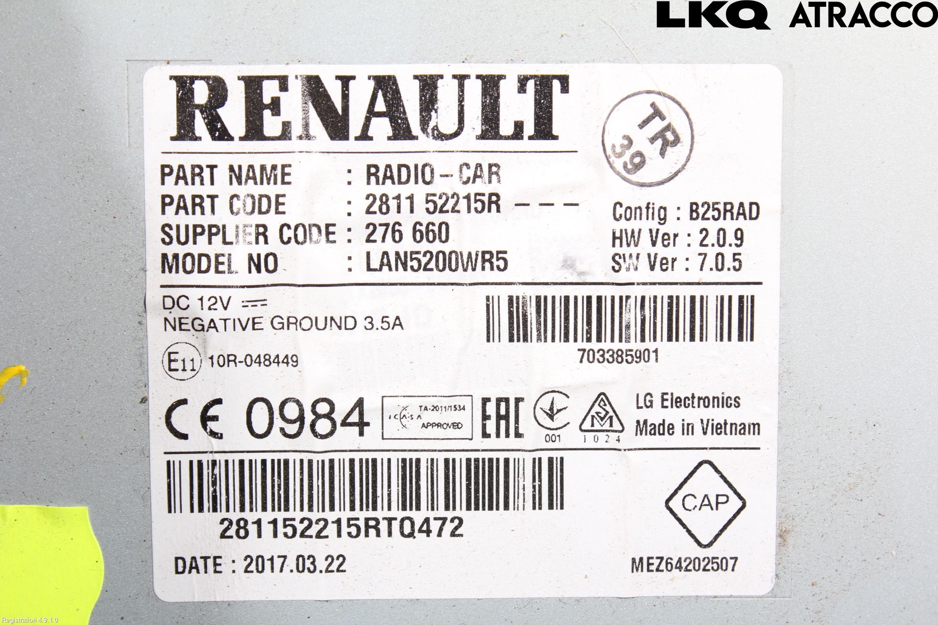 Dacia DUSTER 18-24 Stereo Radio Med Cd