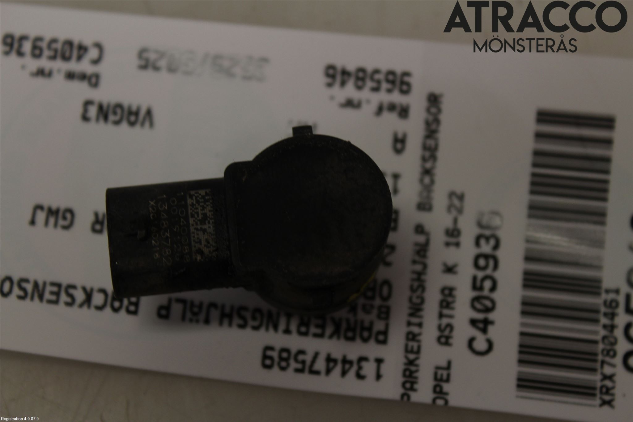 Opel ASTRA K 16-22 Sensor Ryggesensor