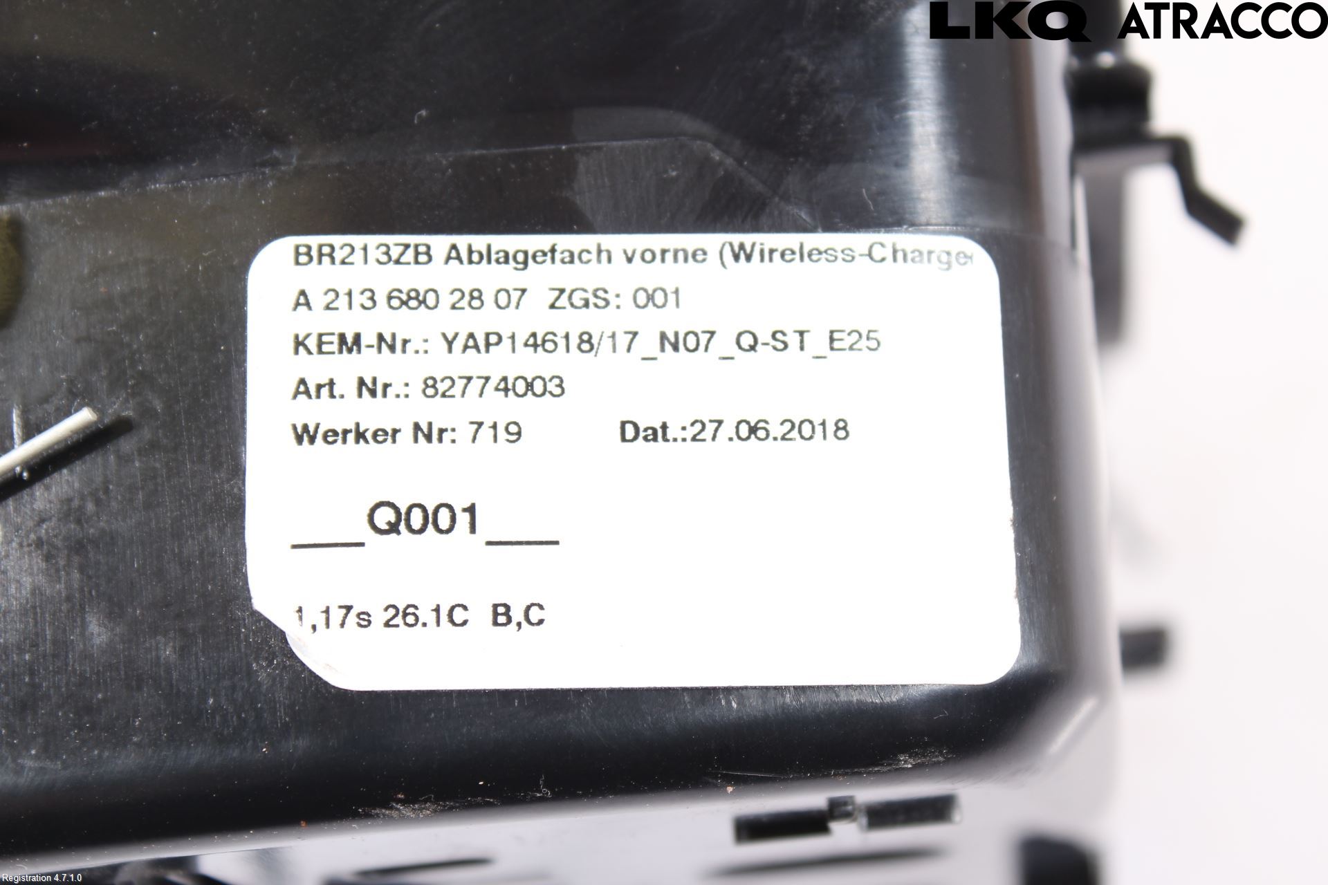 Mercedes-Benz MB E-KLASS (W213) 16-23 Innr Oppbevaringsrom