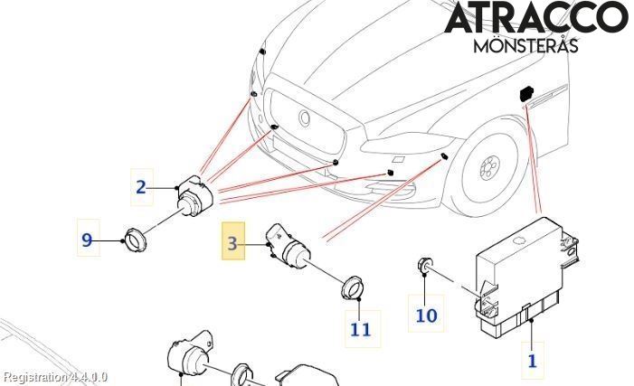 Jaguar XJ X351        10- Sensor Parkering Front