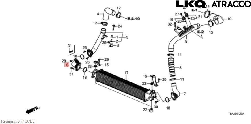 Honda CIVIC 17-22 Intercooler Rør-Slange