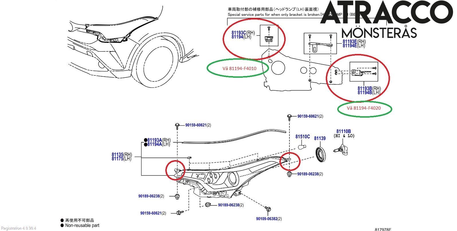 Toyota C-HR 16-23 Frontlykt Venstre
