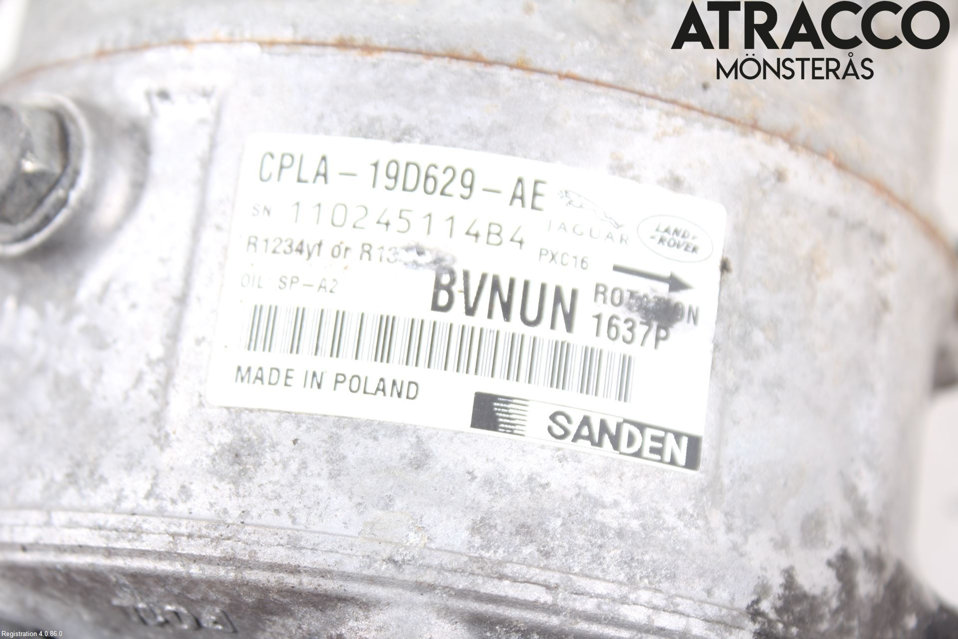 Landrover RANGE ROVER SPORT (L494) 14-22 Varme Ac Kompressor
