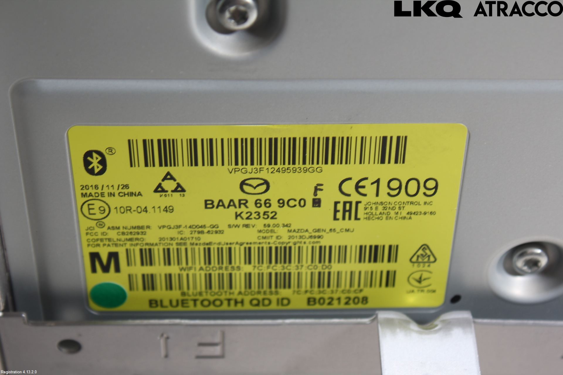 Mazda 6 13- Stereo Radio Med Cd