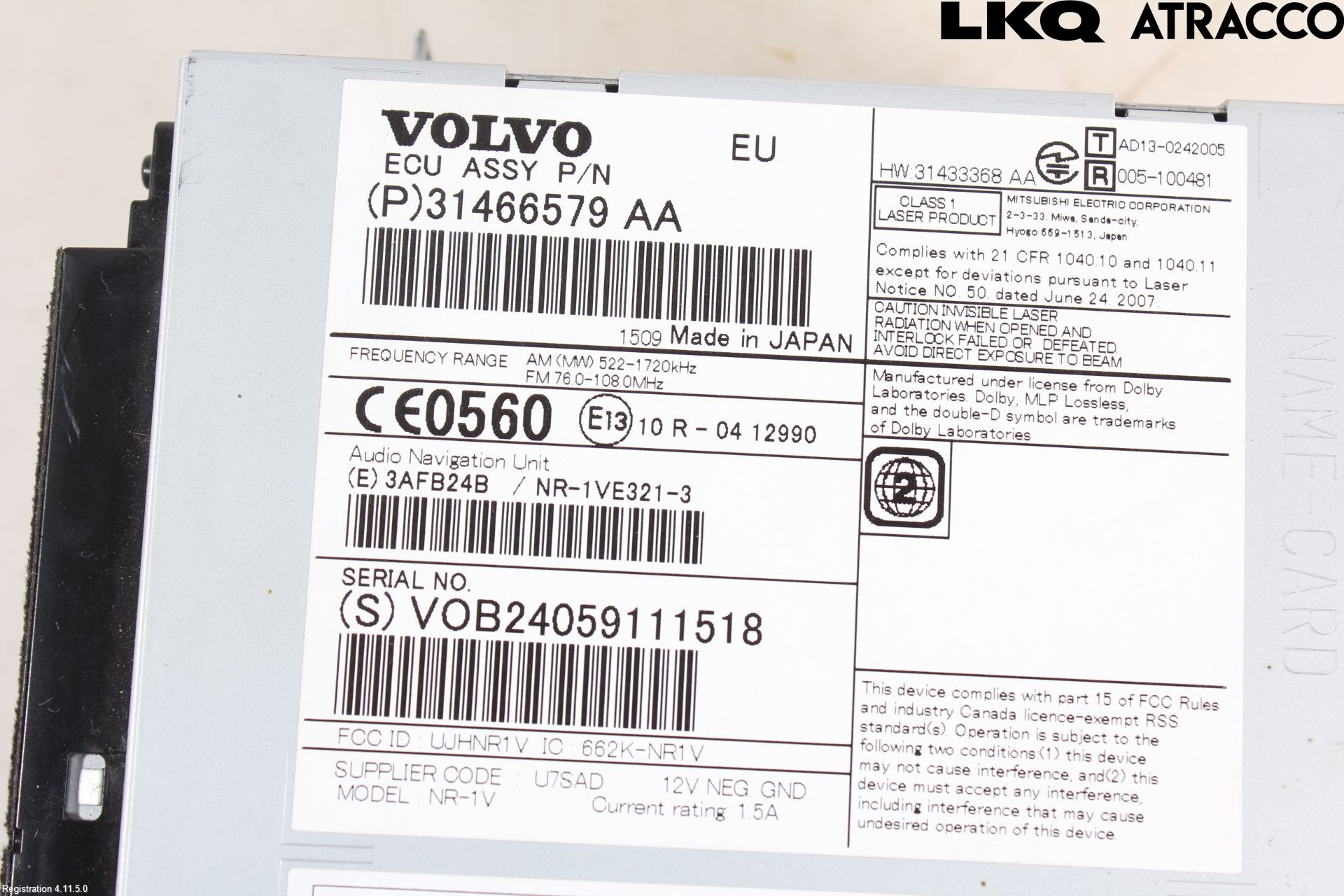 Volvo XC60 14-17 Stereo Radio Med Cd