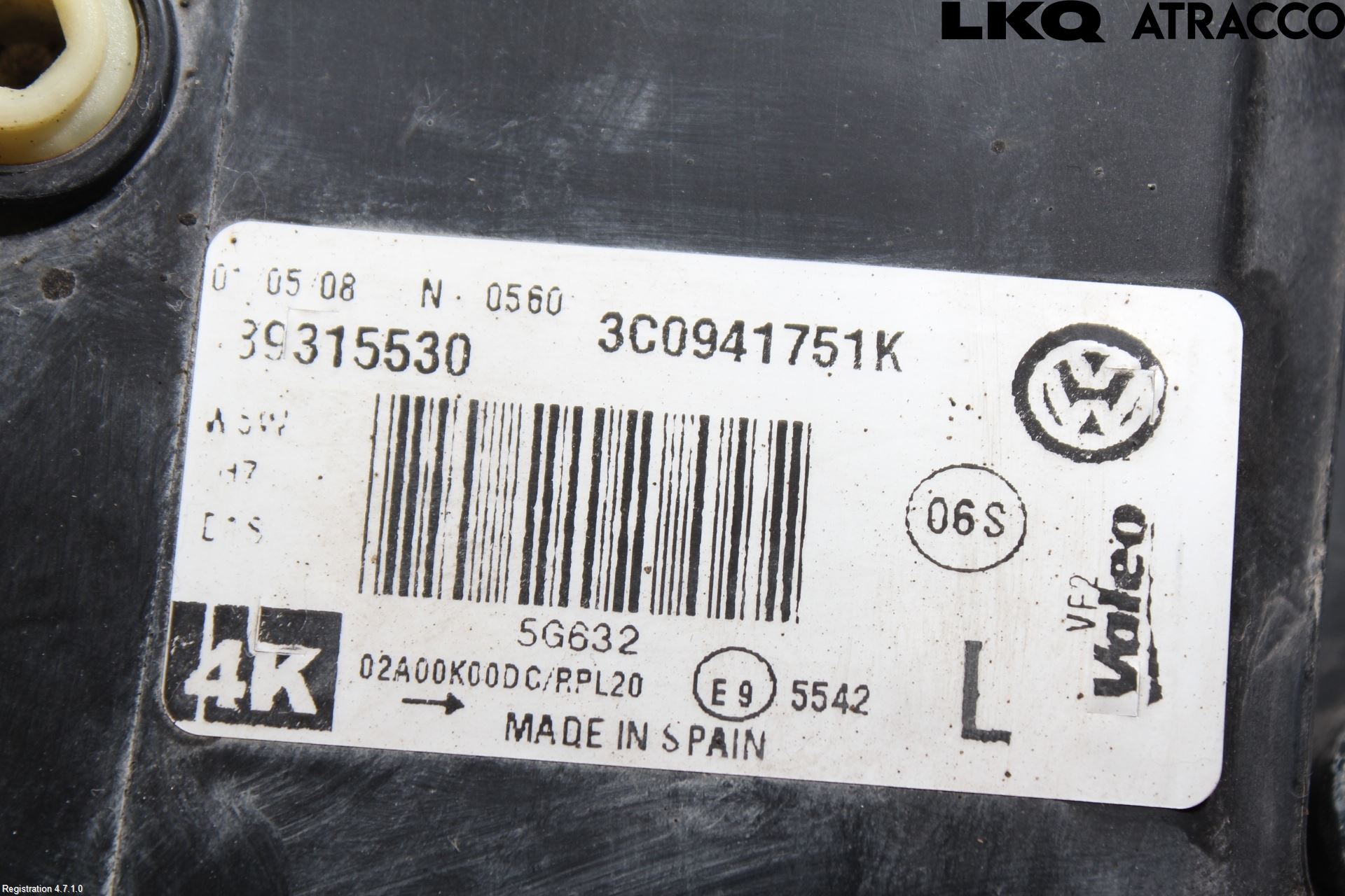 Volkswagen VW PASSAT 05-11 Frontlykt Venstre