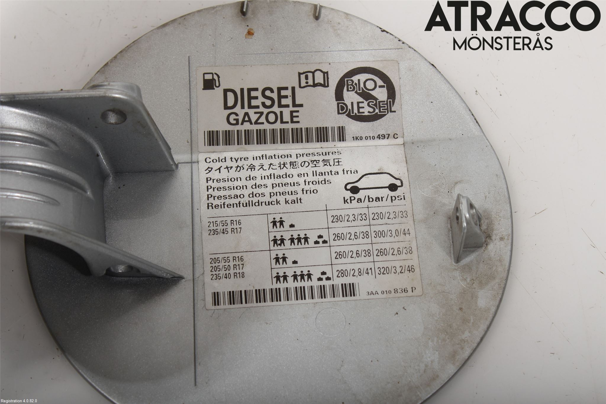 Volkswagen VW PASSAT 11-14 Drivstoff Tankluke