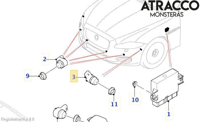 Jaguar XJ X351        10- Sensor Parkering Front