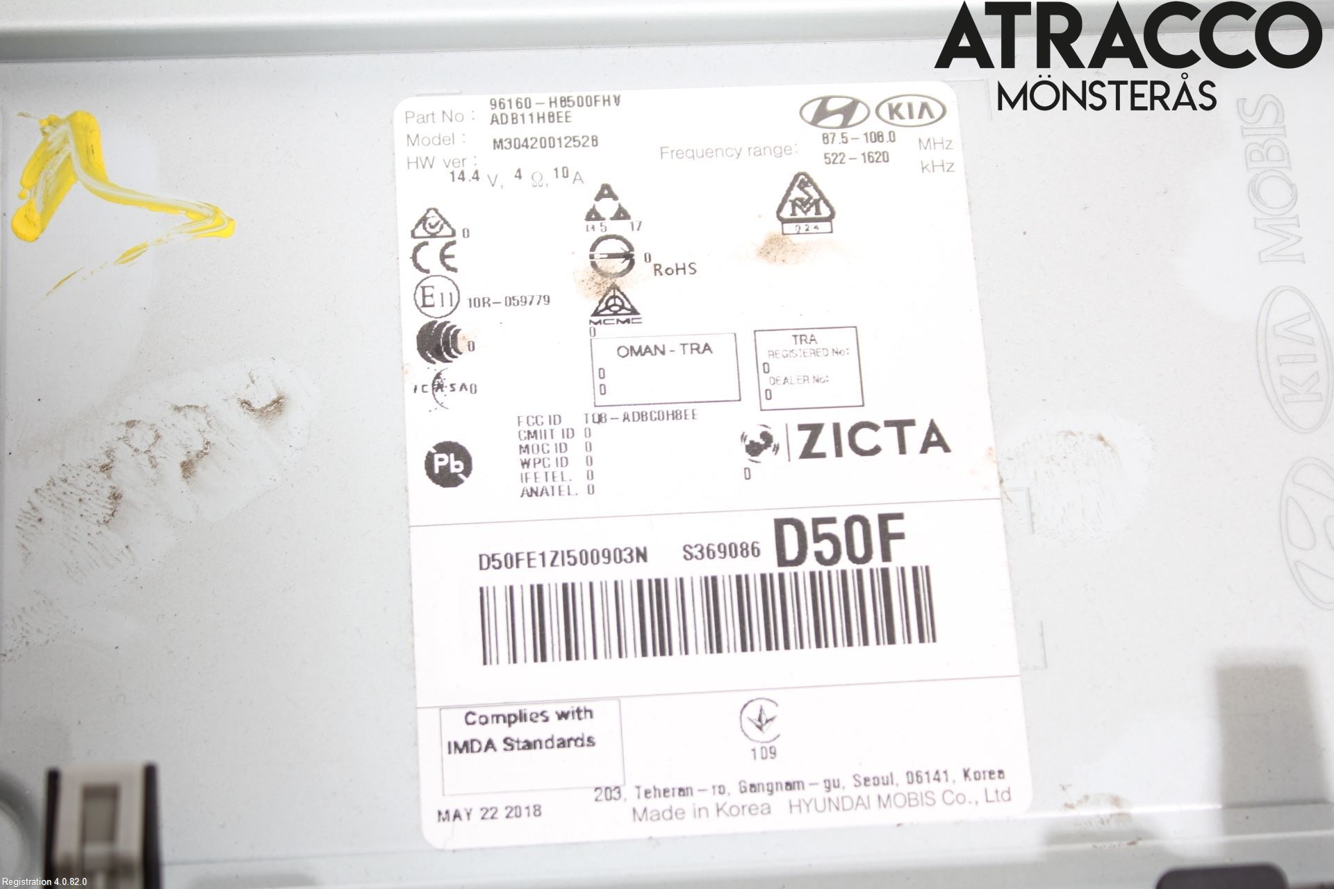 Kia RIO 17- Stereo Radio Med Cd