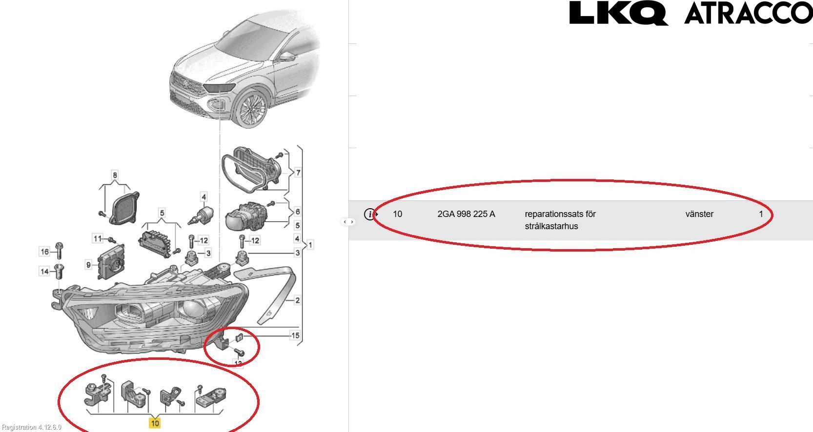 Volkswagen VW T-ROC 18- Frontlykt Venstre