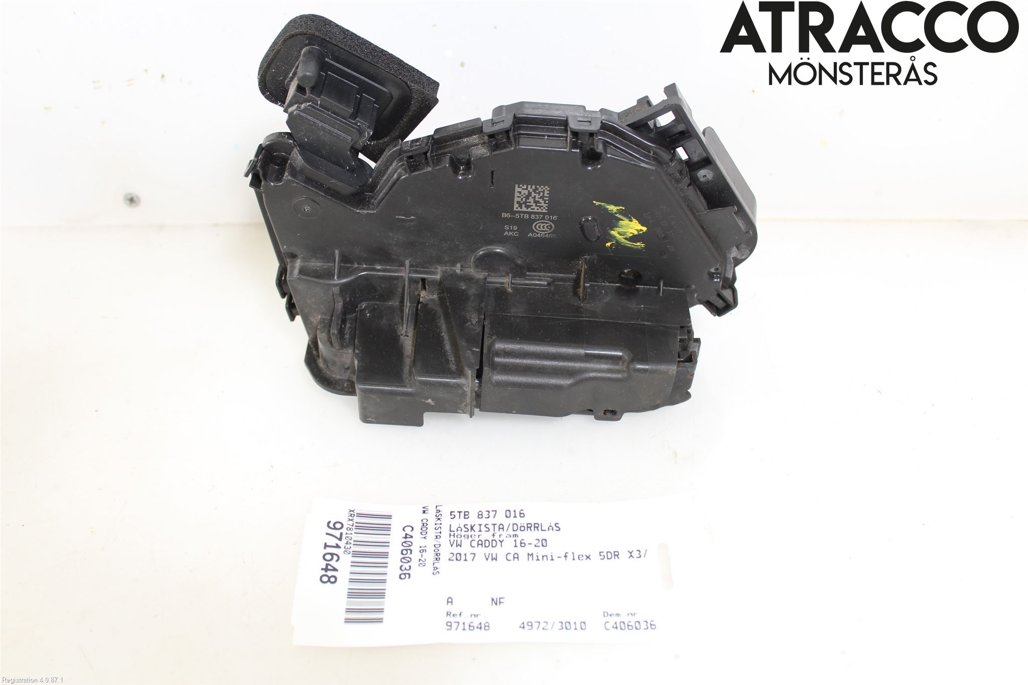 Volkswagen VW CADDY 16-20 Dørlås - Låsekasse