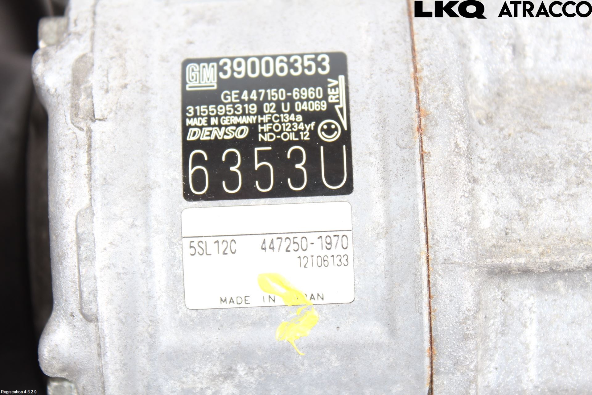 Opel CORSA E 15-19 Varme Ac Kompressor
