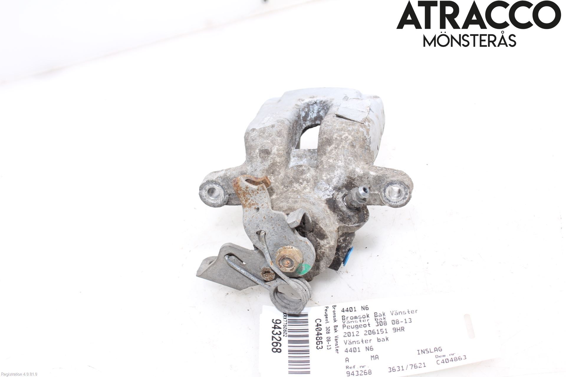 Peugeot 308 08-13 Bremsecaliper Bak Venstre