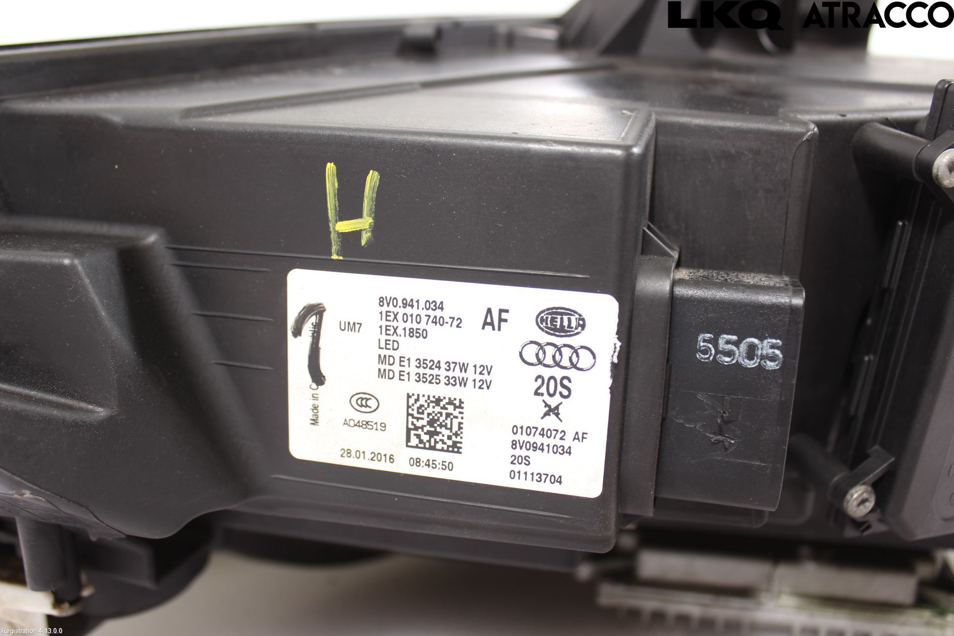 Audi A3/S3 8V 13-20 Frontlykt Høyre