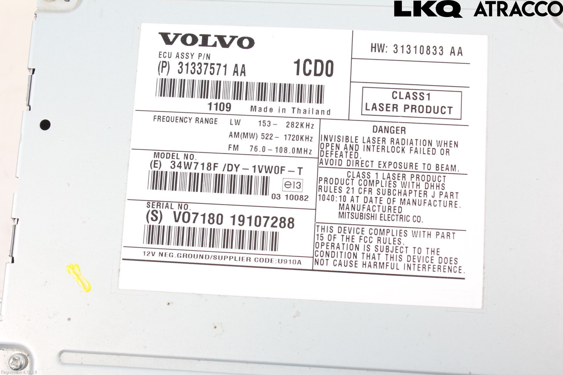Volvo XC70 08-13 Stereo Radio Med Cd