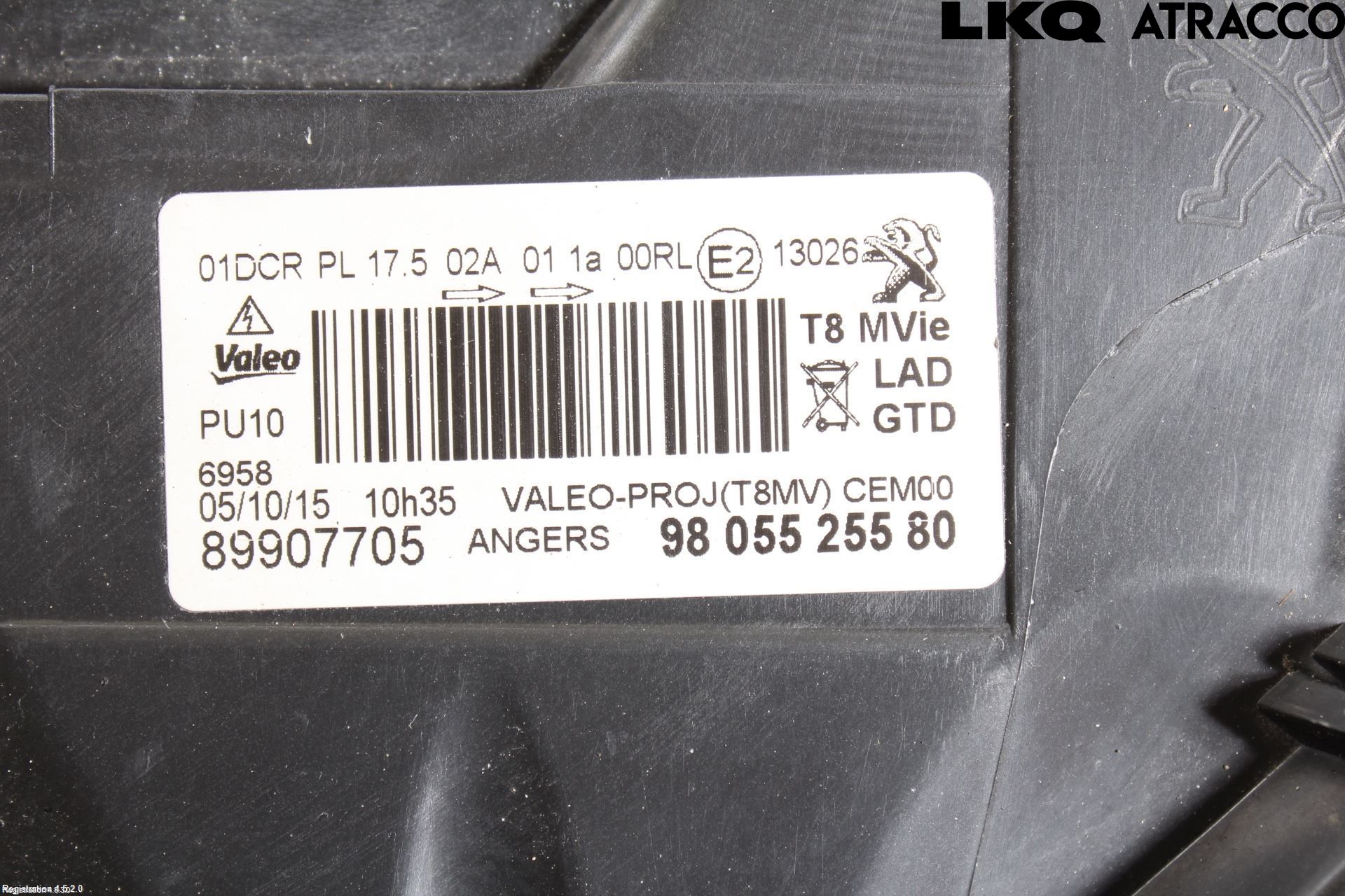 Peugeot 3008 09-16 Frontlykt Venstre