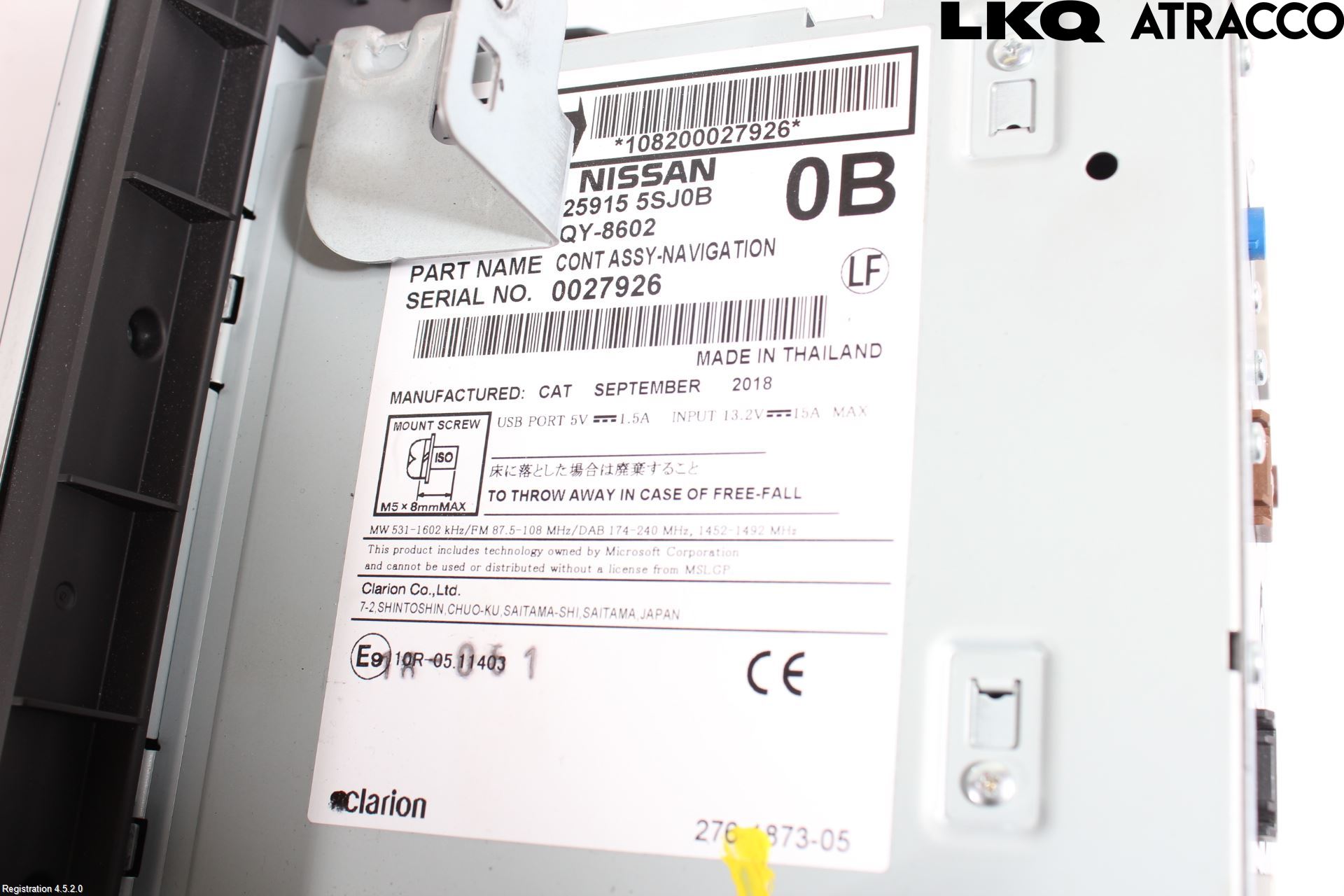 Nissan LEAF 18- Stereo Radio Med Cd