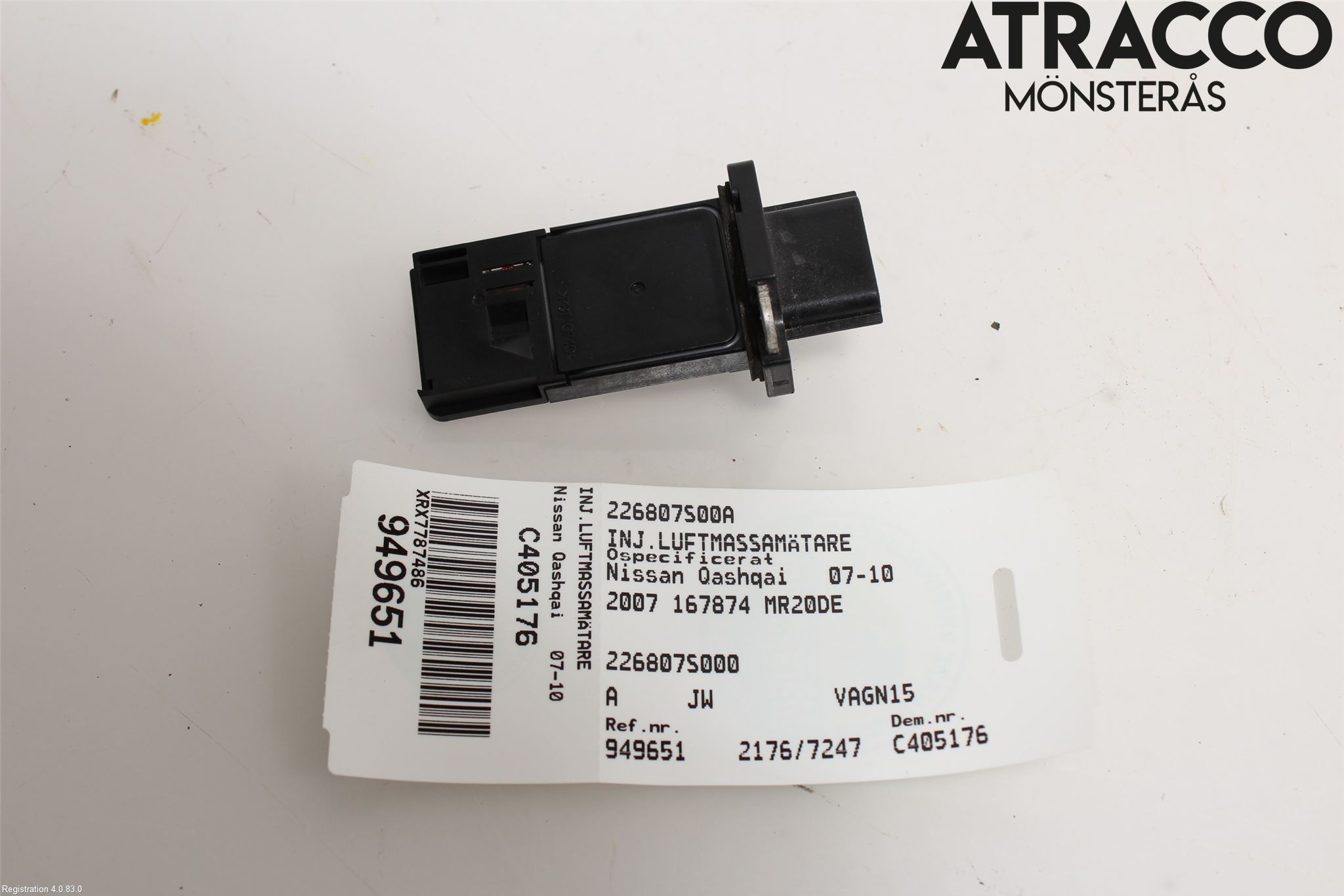 Nissan QASHQAI   07-10 Inns Luftmassemåler