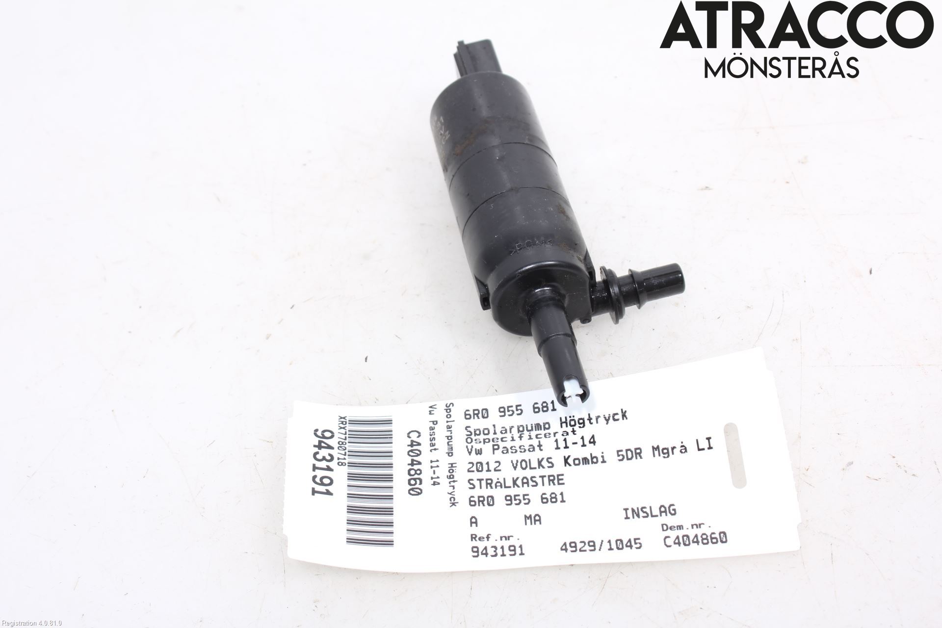 Volkswagen VW PASSAT 11-14 Spylerpumpe Høytrykk