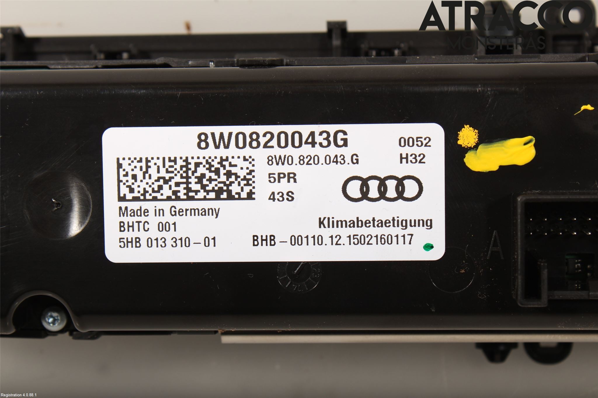 Audi A4/S4 B9 16-19 Varme Ac Betjening-Display