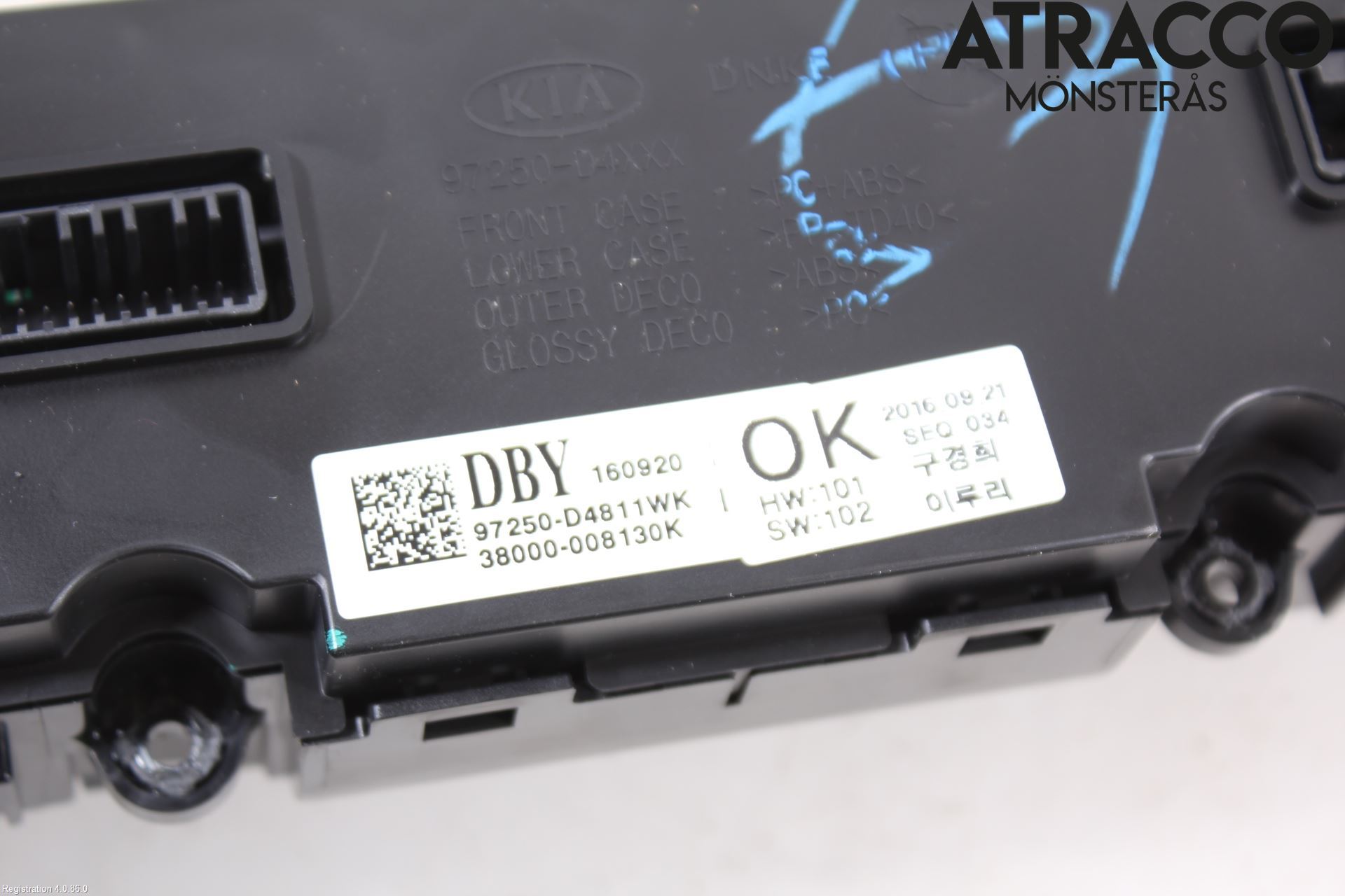 Kia OPTIMA 16-20 Varme Ac Betjening-Display