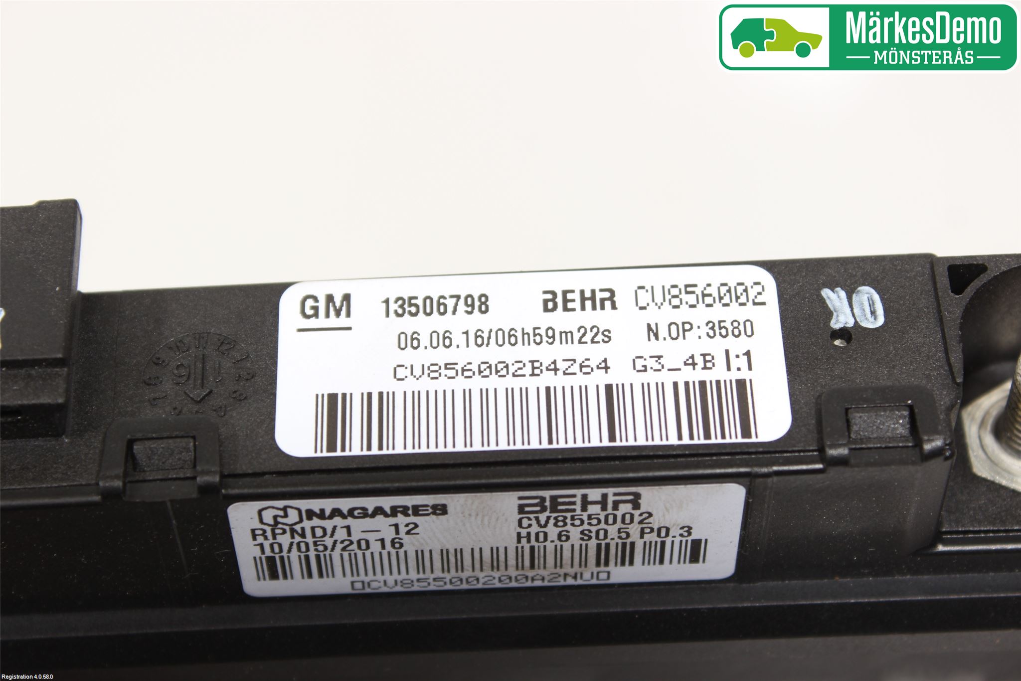 Opel ASTRA K 16-22 Varmeapparat Register Uten Ac