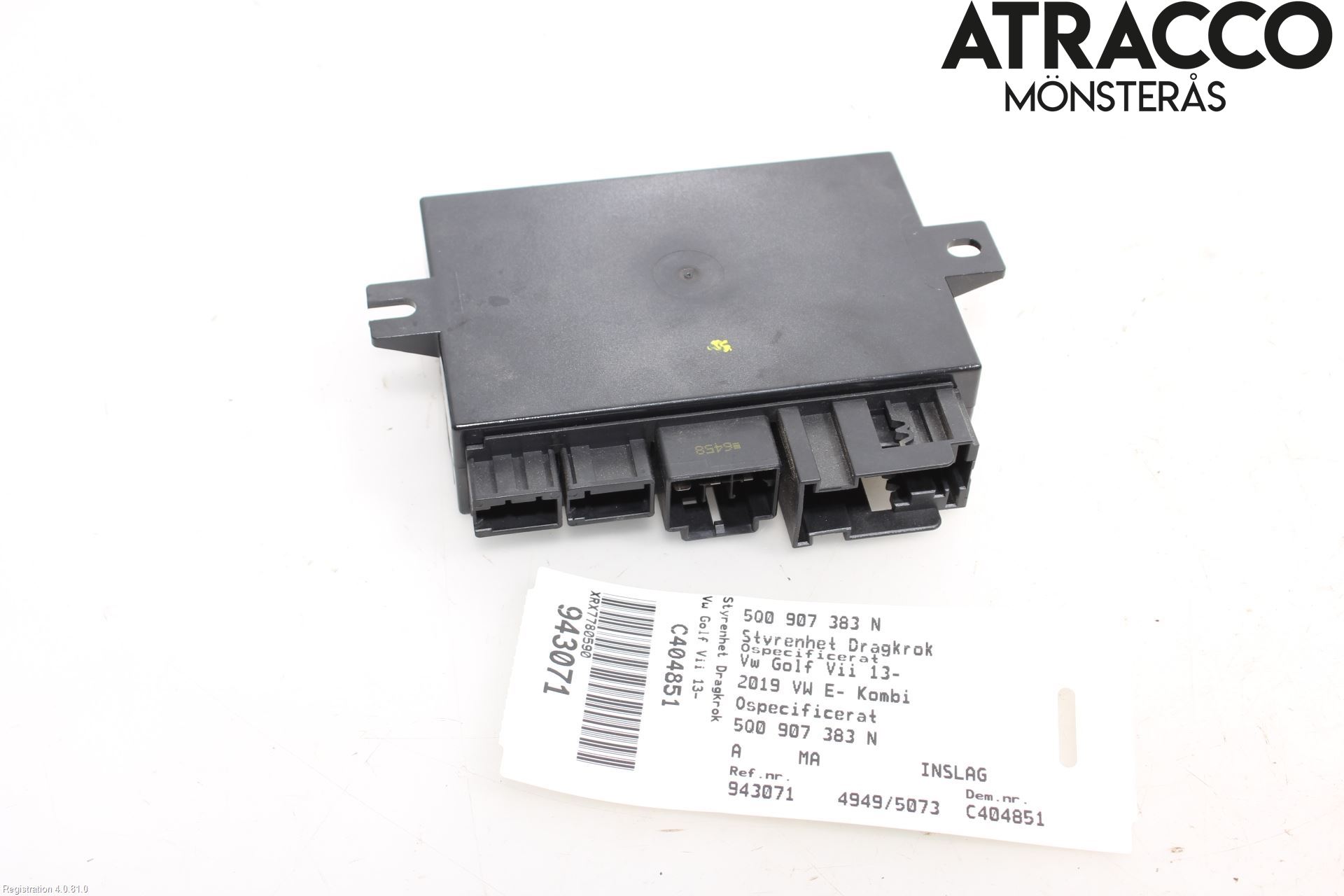 Volkswagen VW GOLF / E-GOLF VII 13-20 Styreenhet Tilhengerfeste