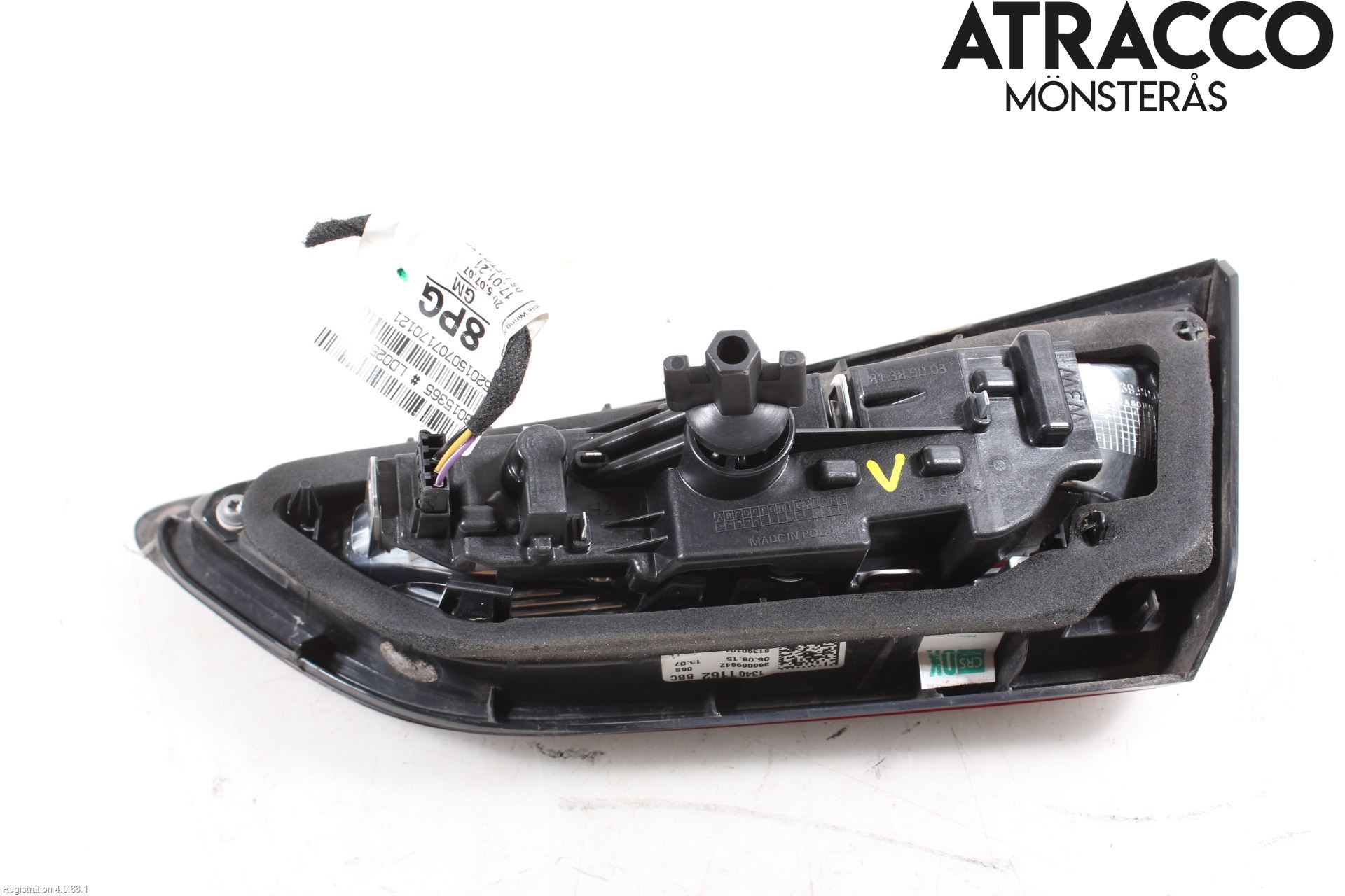 Opel ASTRA K 16-22 Baklykt Venstre  På Luke(Indre