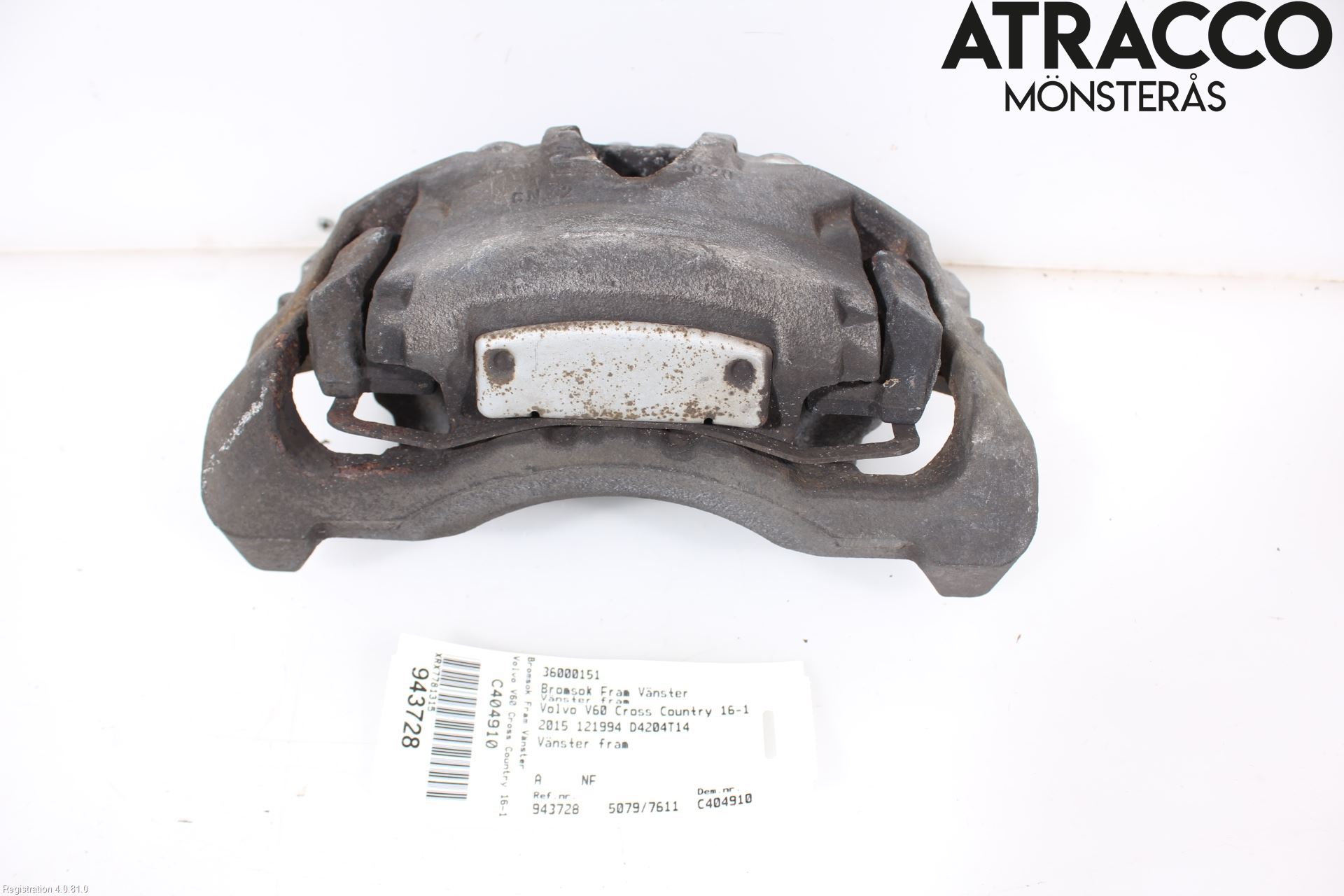 Volvo V60 CROSS COUNTRY 16-18 Bremsecaliper Foran Venstre