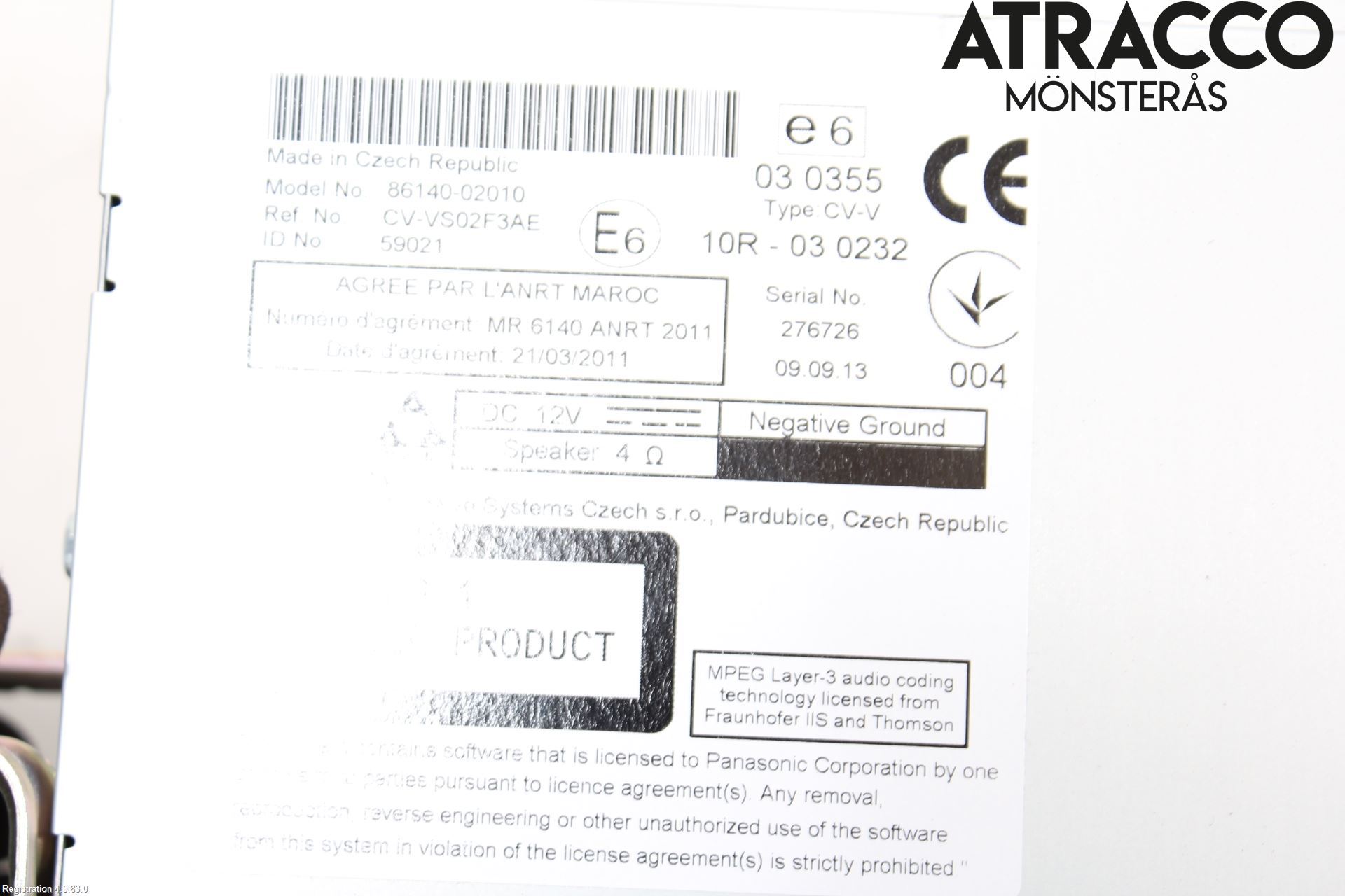 Toyota AURIS 13-19 Stereo Radio Med Cd