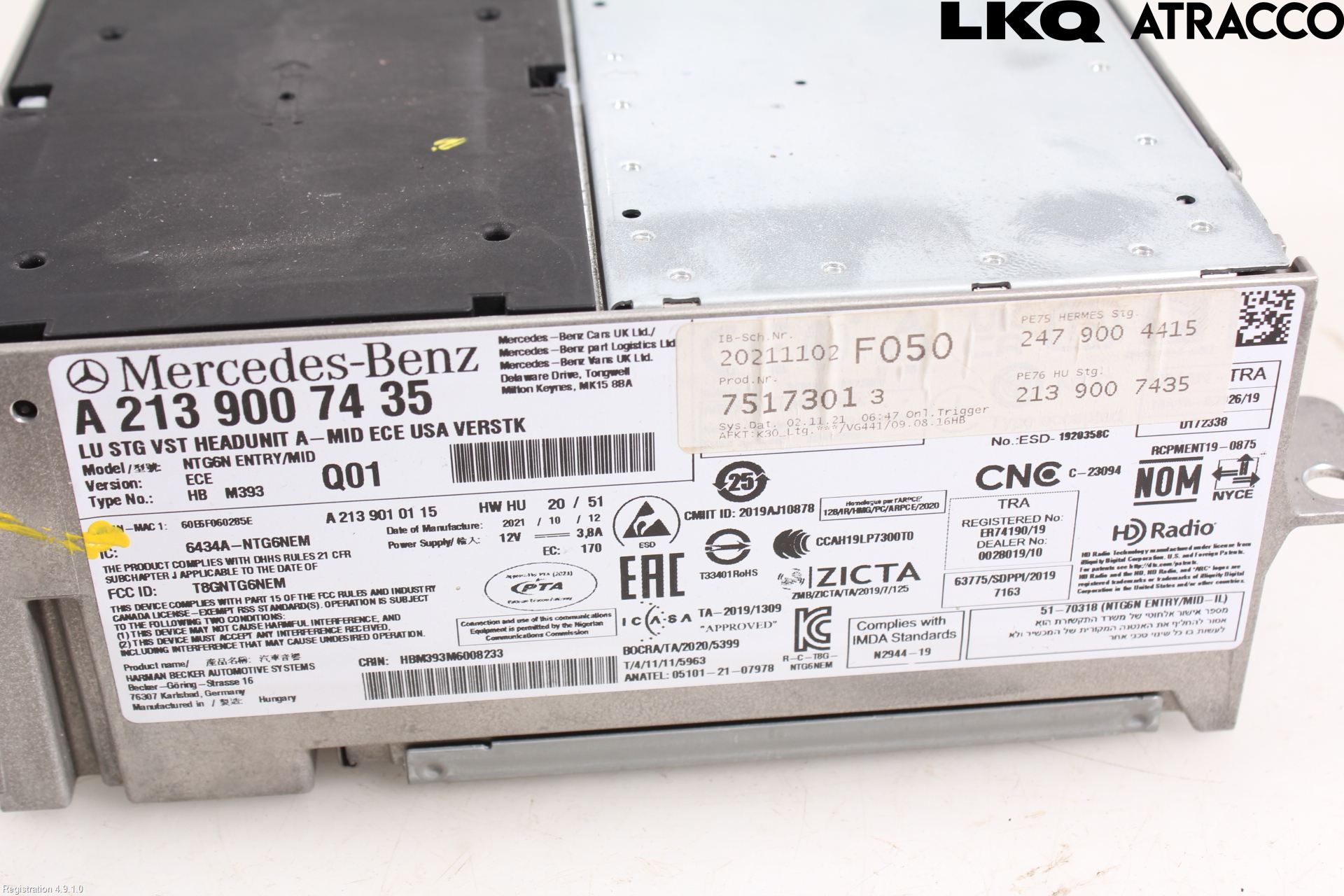 Mercedes-Benz MB E-KLASS (W213) 16-23 Stereo Radio Med Cd