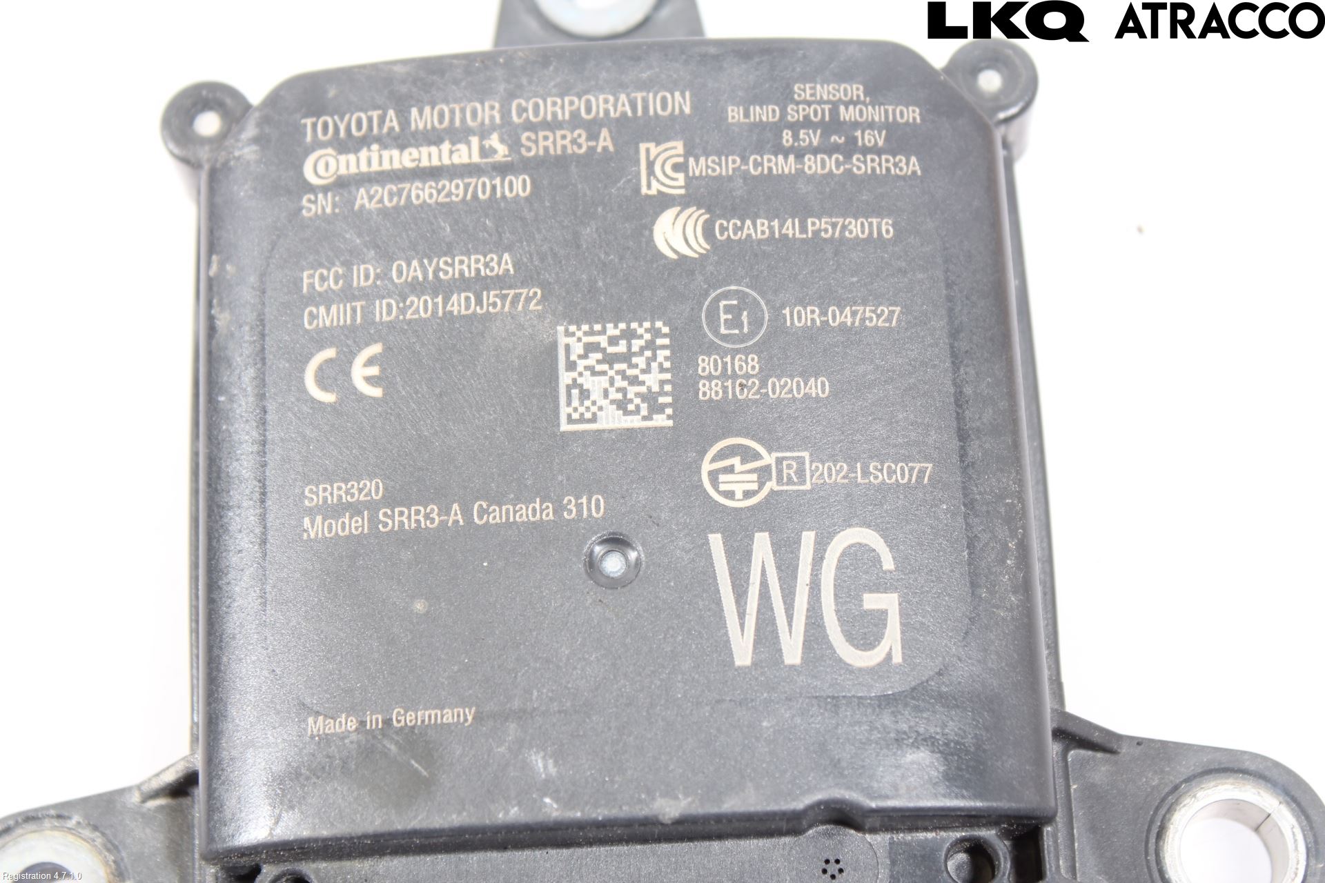 Toyota COROLLA 19- Sensor Kollisjonsbeskyttelse