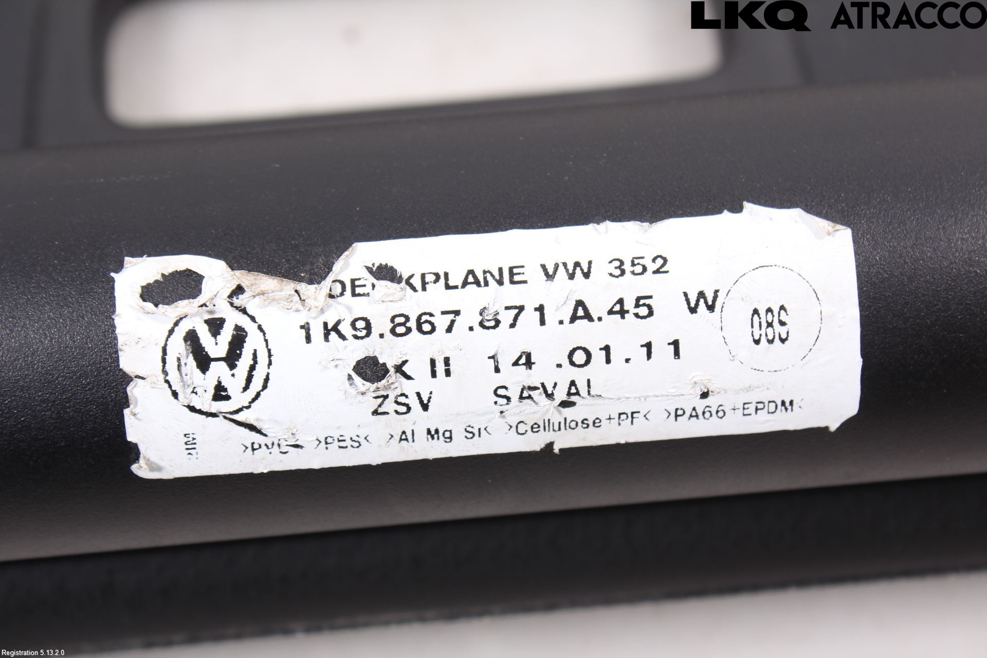 Volkswagen VW GOLF VI 09-13 Innr Innsyn Beskytelse Stv