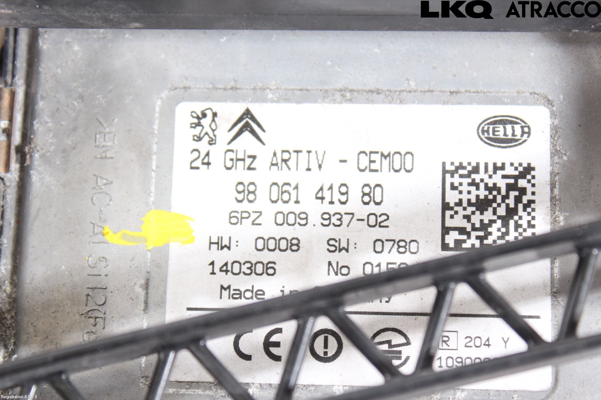 Peugeot 3008 09-16 Sensor Fartsbegrensning